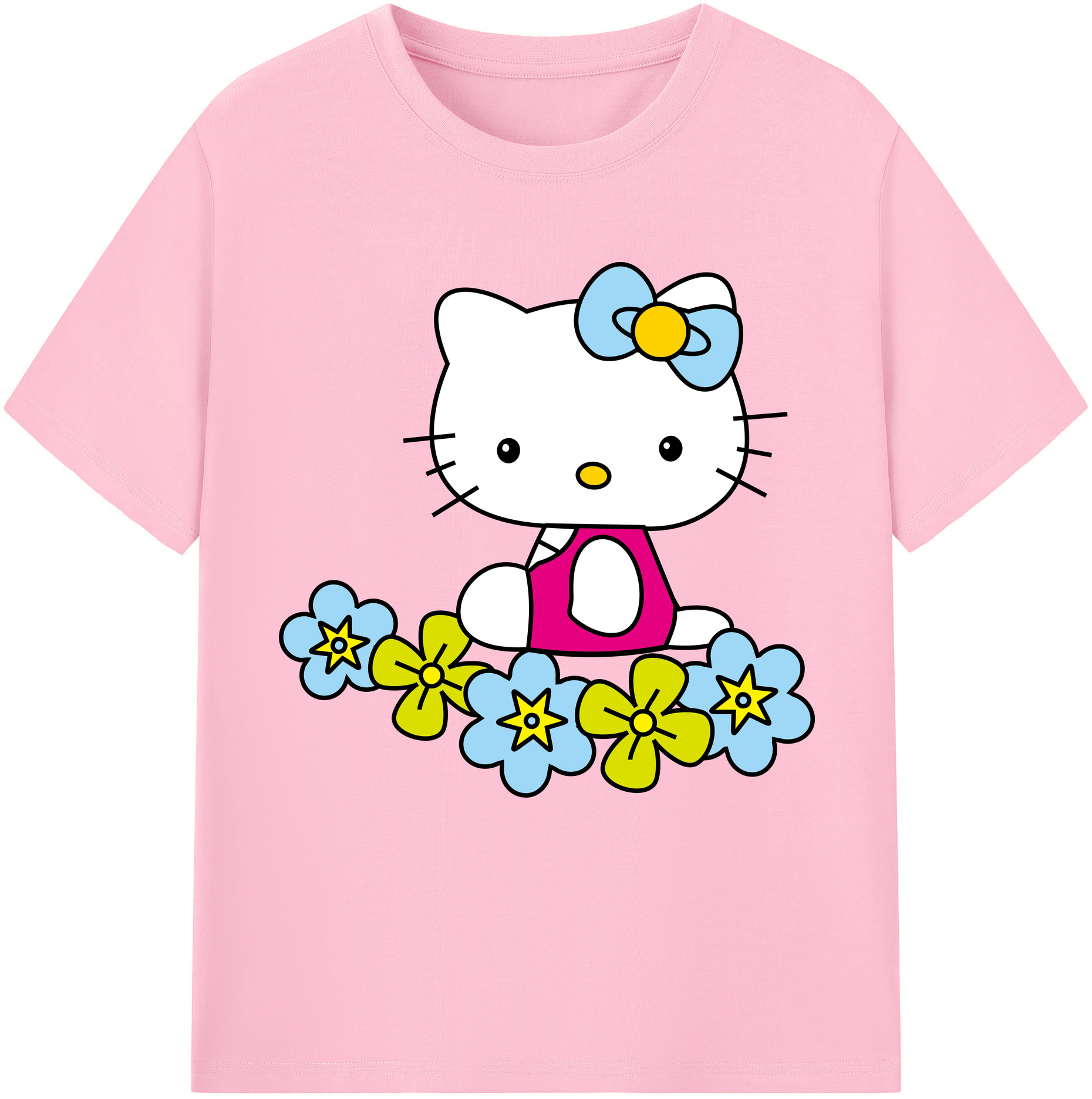 （画像用） Hello Kitty ハローキティ 綿100％半袖Tシャツ（フロントプリント）