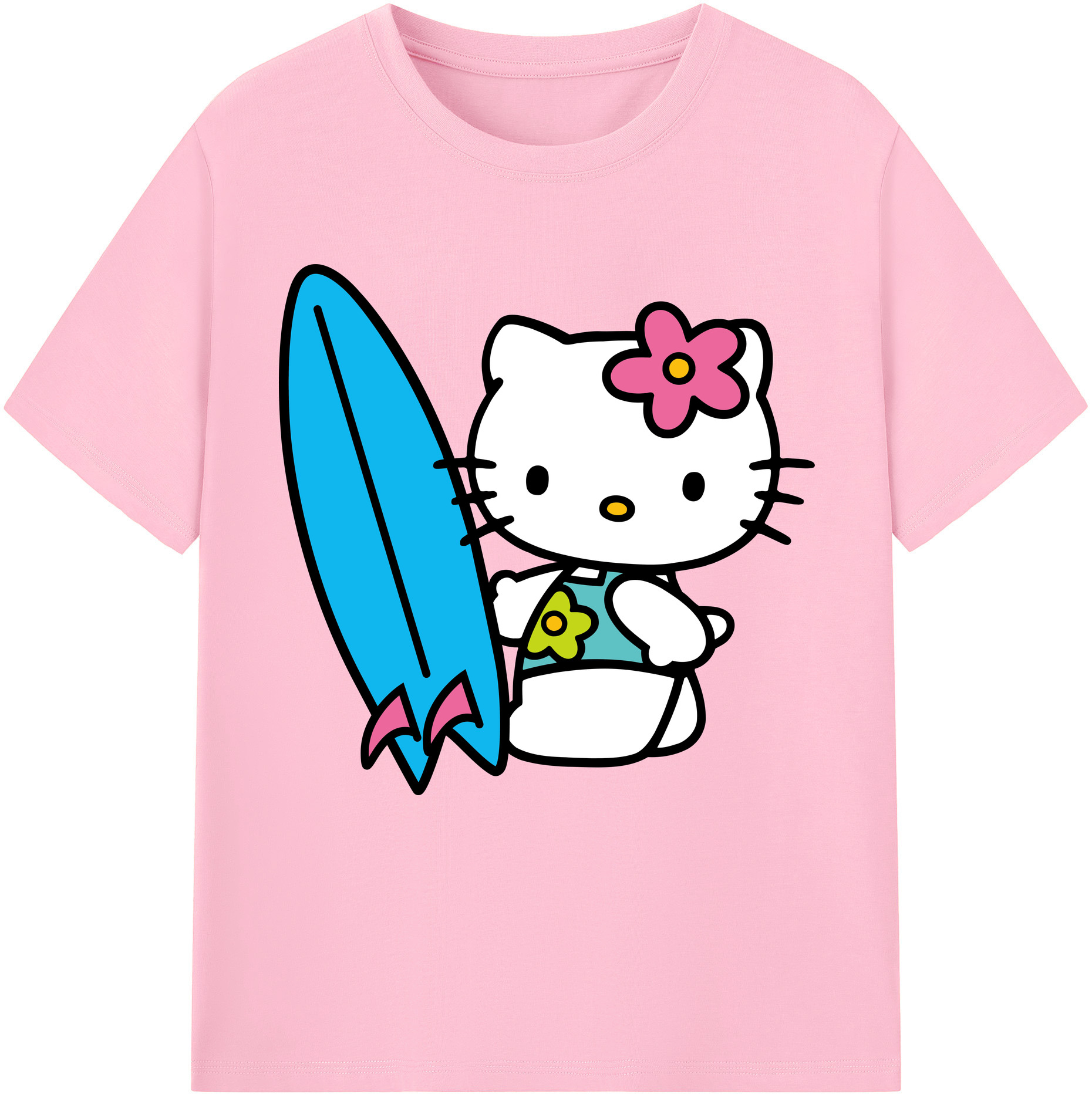 （画像用） Hello Kitty ハローキティ 綿100％半袖Tシャツ（フロントプリント）