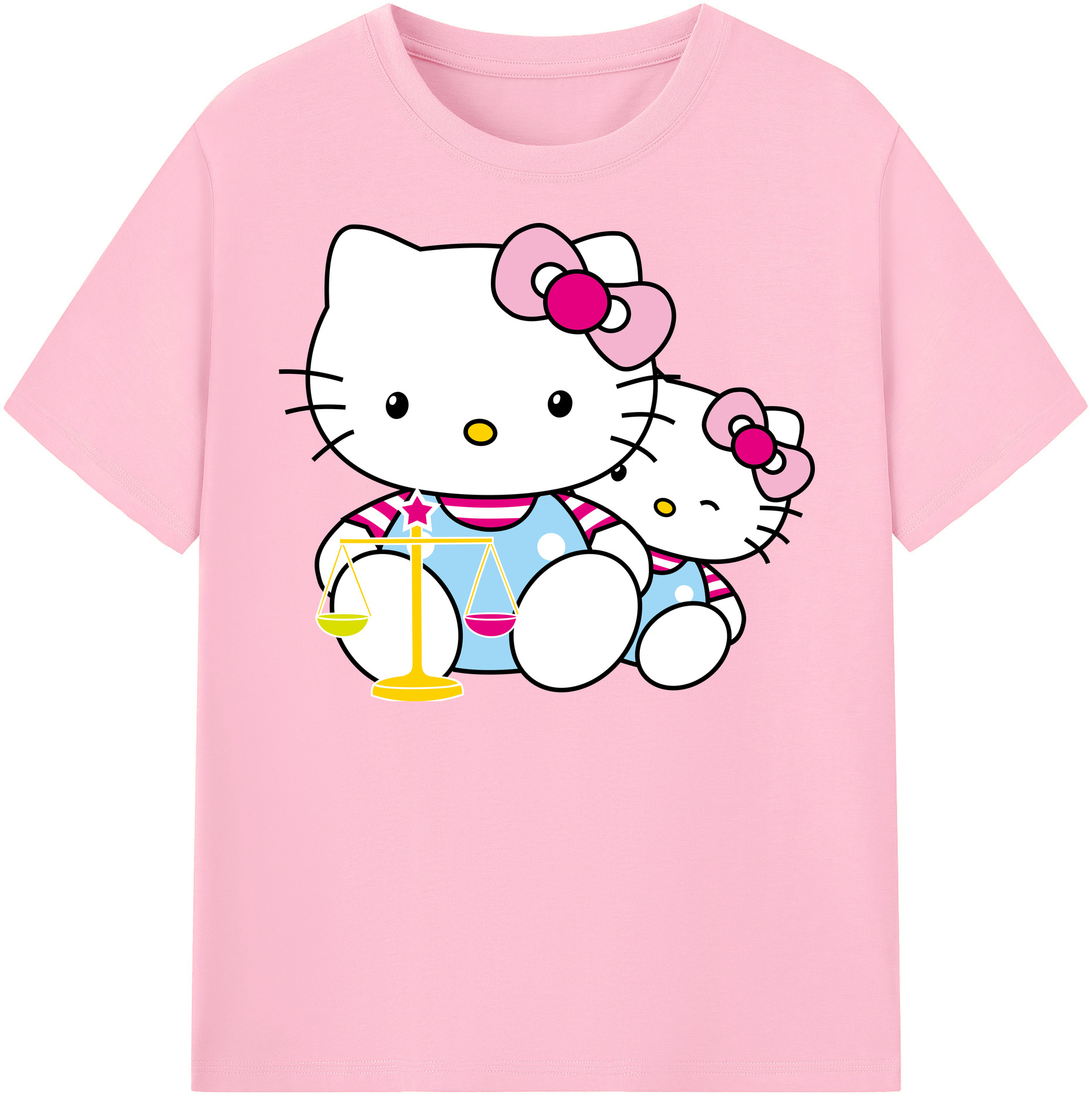 （画像用） Hello Kitty ハローキティ 綿100％半袖Tシャツ（フロントプリント）