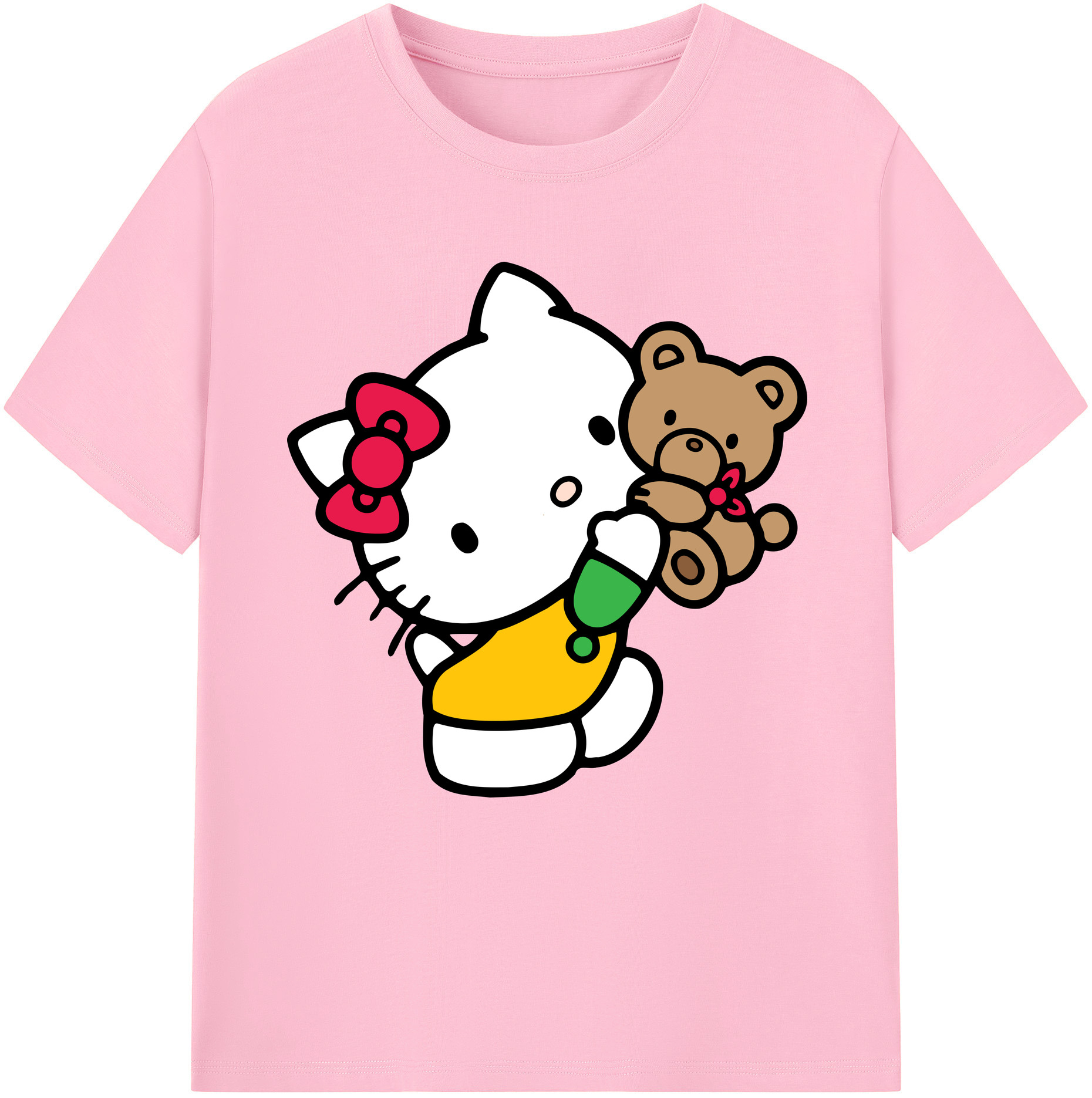 （画像用） Hello Kitty ハローキティ 綿100％半袖Tシャツ（フロントプリント）