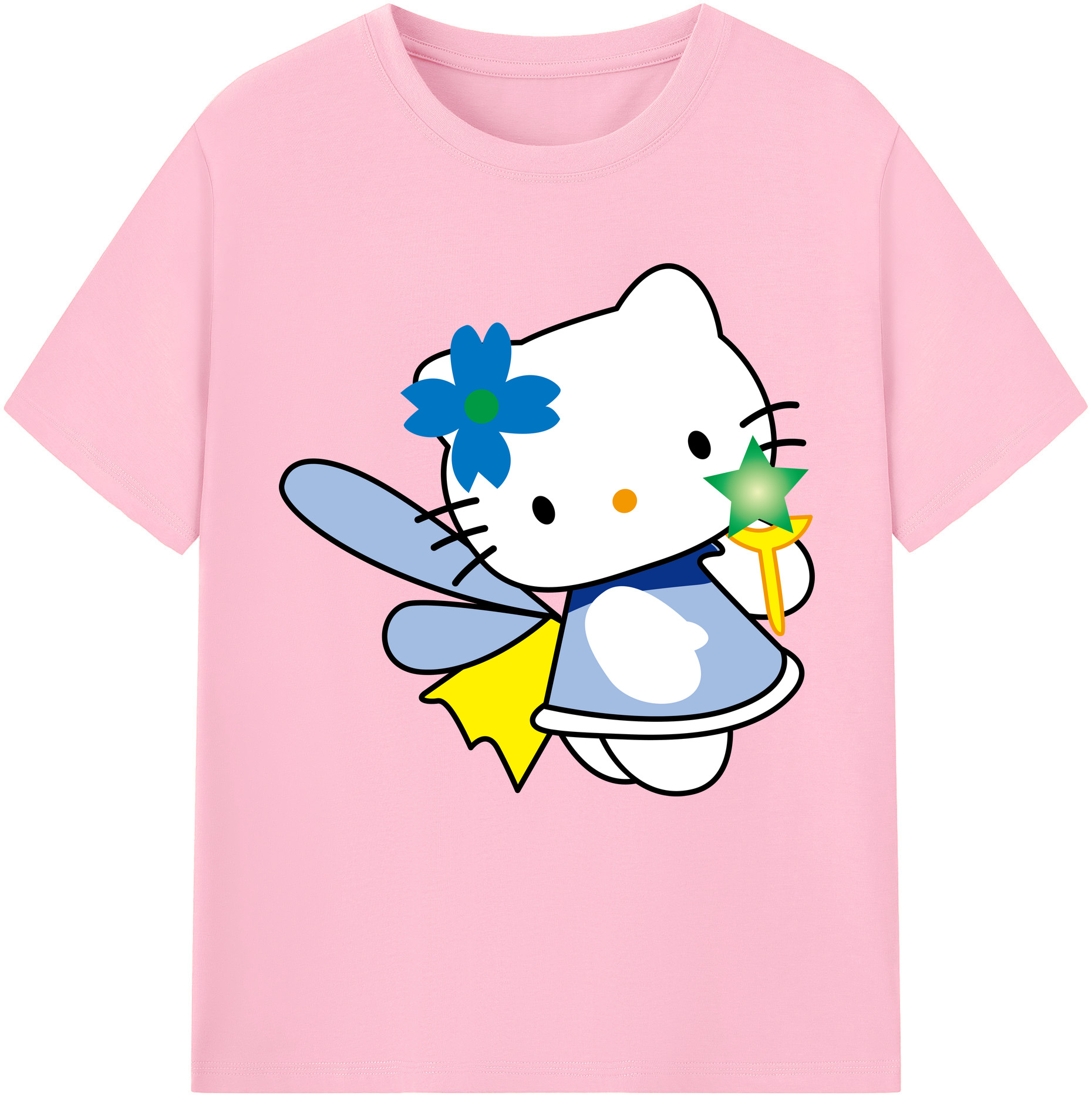 （画像用） Hello Kitty ハローキティ 綿100％半袖Tシャツ（フロントプリント）