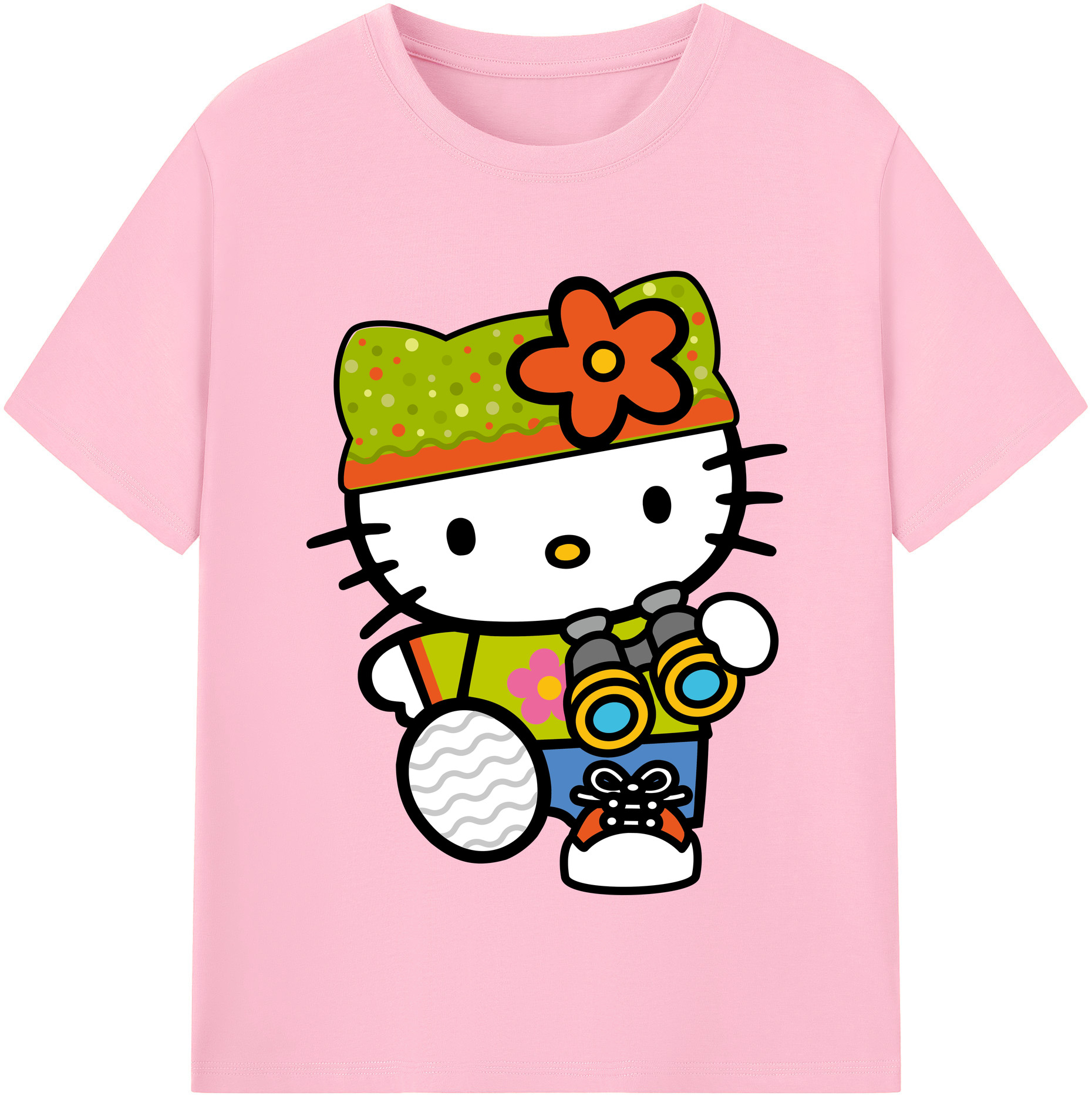 （画像用） Hello Kitty ハローキティ 綿100％半袖Tシャツ（フロントプリント）