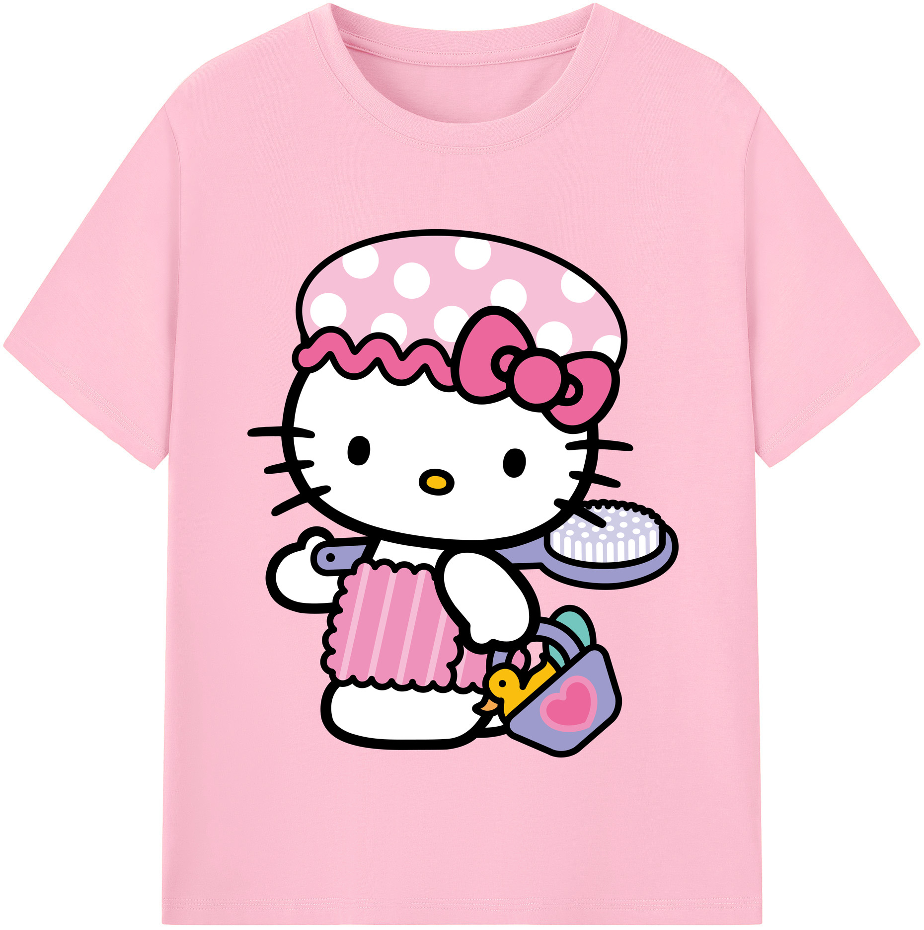 （画像用） Hello Kitty ハローキティ 綿100％半袖Tシャツ（フロントプリント）