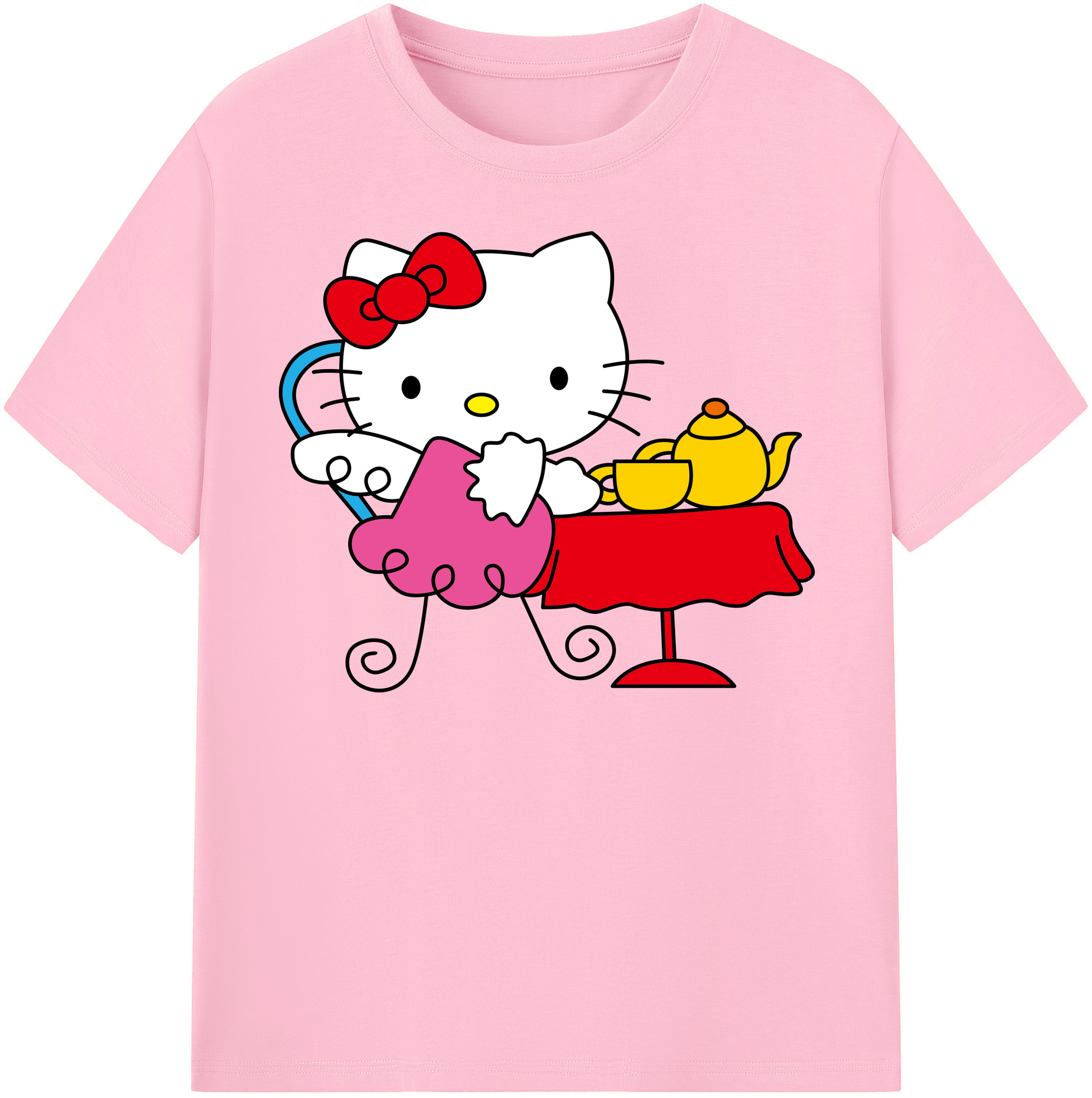 （画像用） Hello Kitty ハローキティ 綿100％半袖Tシャツ（フロントプリント）