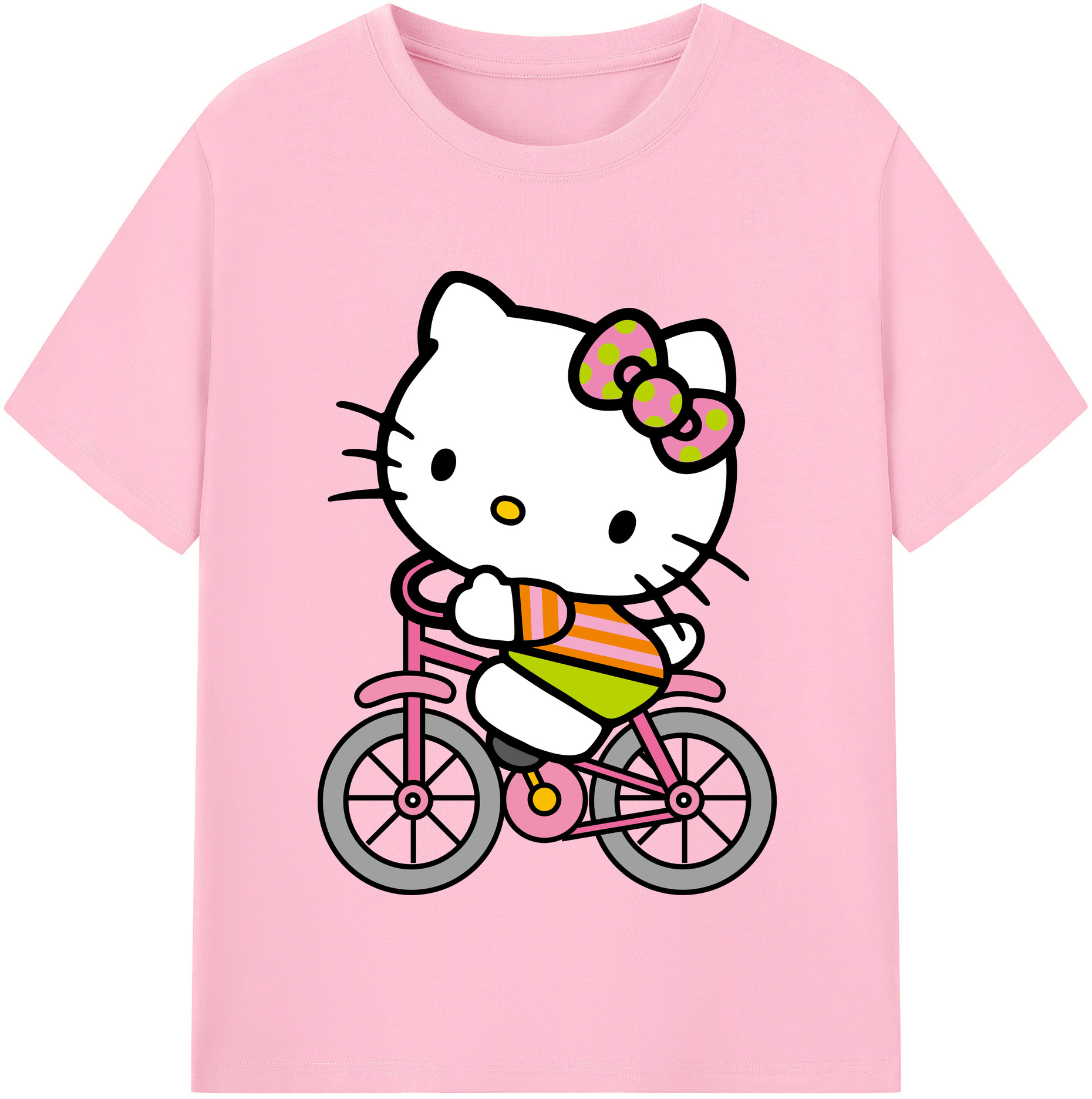（画像用） Hello Kitty ハローキティ 綿100％半袖Tシャツ（フロントプリント）
