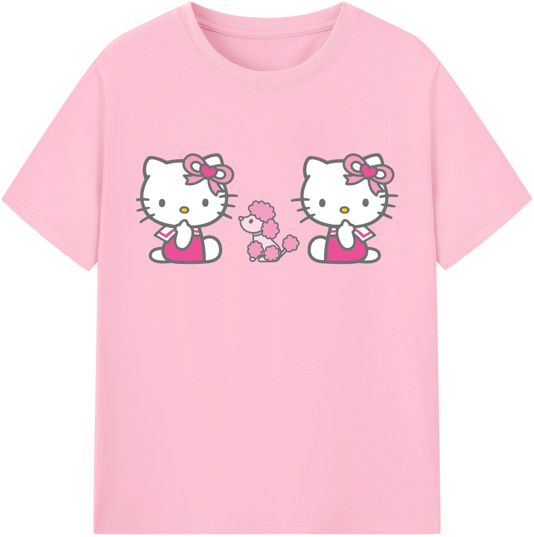 （画像用） Hello Kitty ハローキティ 綿100％半袖Tシャツ（フロントプリント）