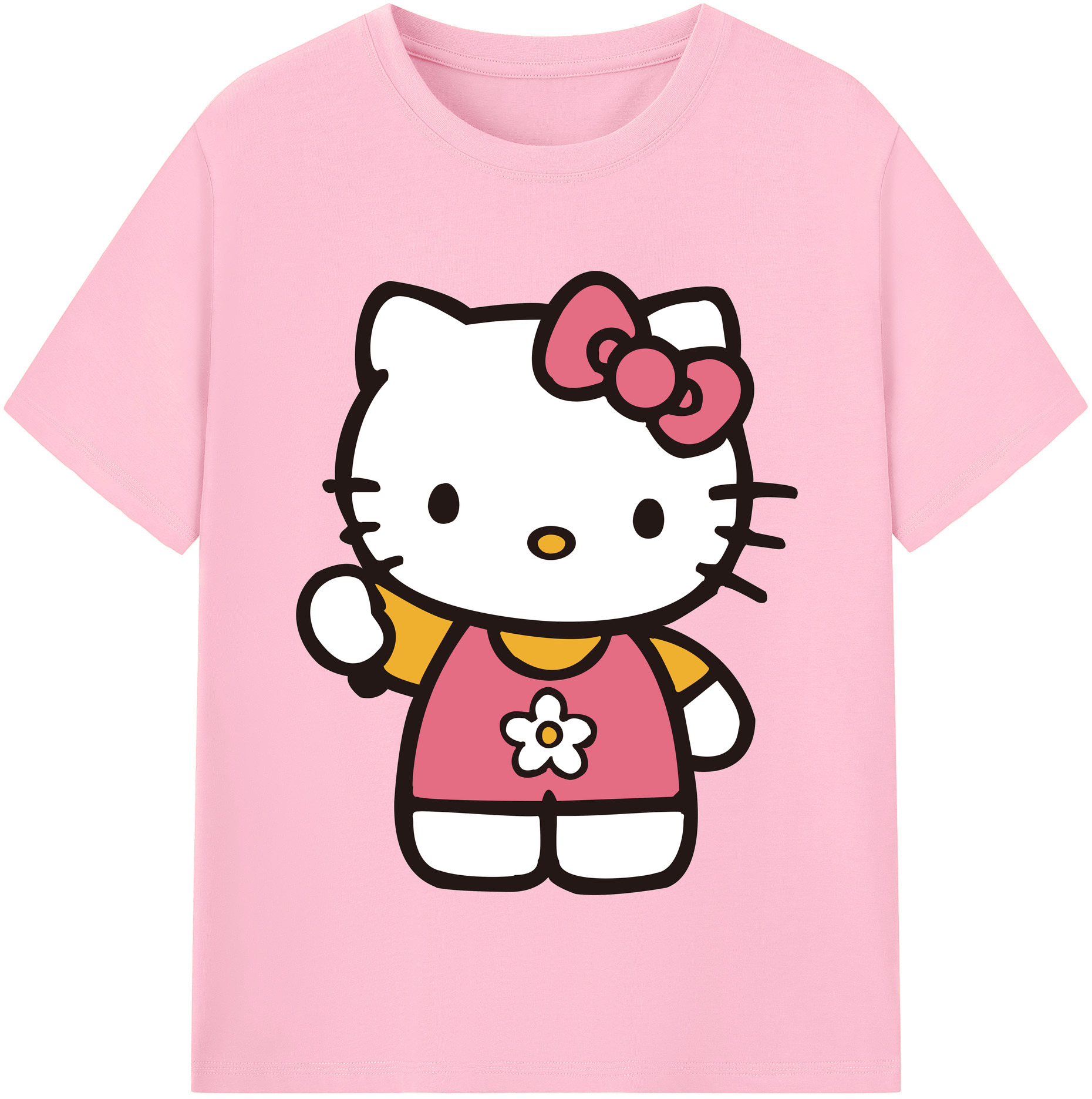（画像用） Hello Kitty ハローキティ 綿100％半袖Tシャツ（フロントプリント）