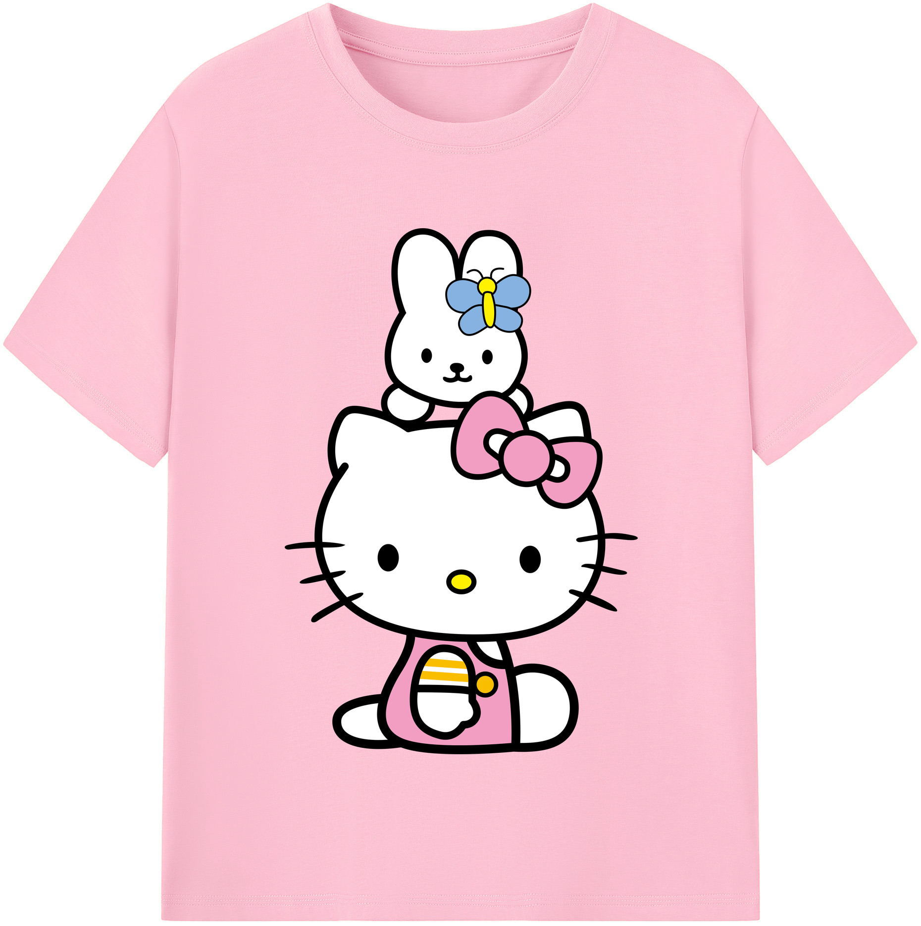 （画像用） Hello Kitty ハローキティ 綿100％半袖Tシャツ（フロントプリント）