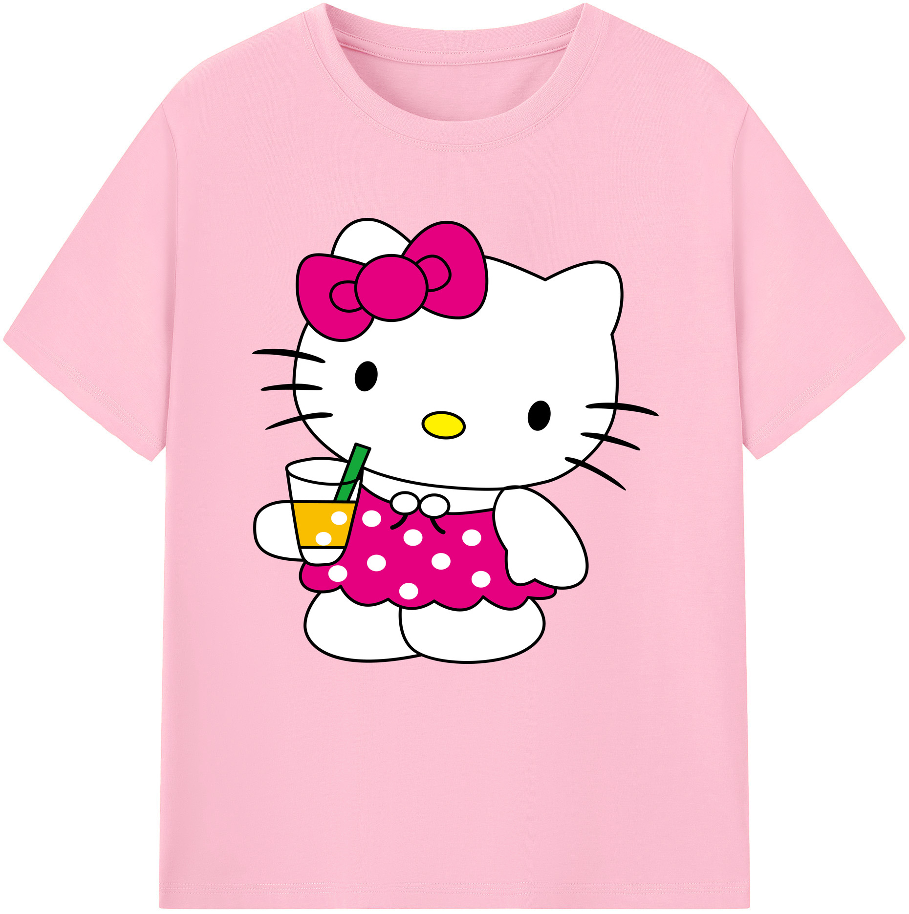 （画像用） Hello Kitty ハローキティ 綿100％半袖Tシャツ（フロントプリント）