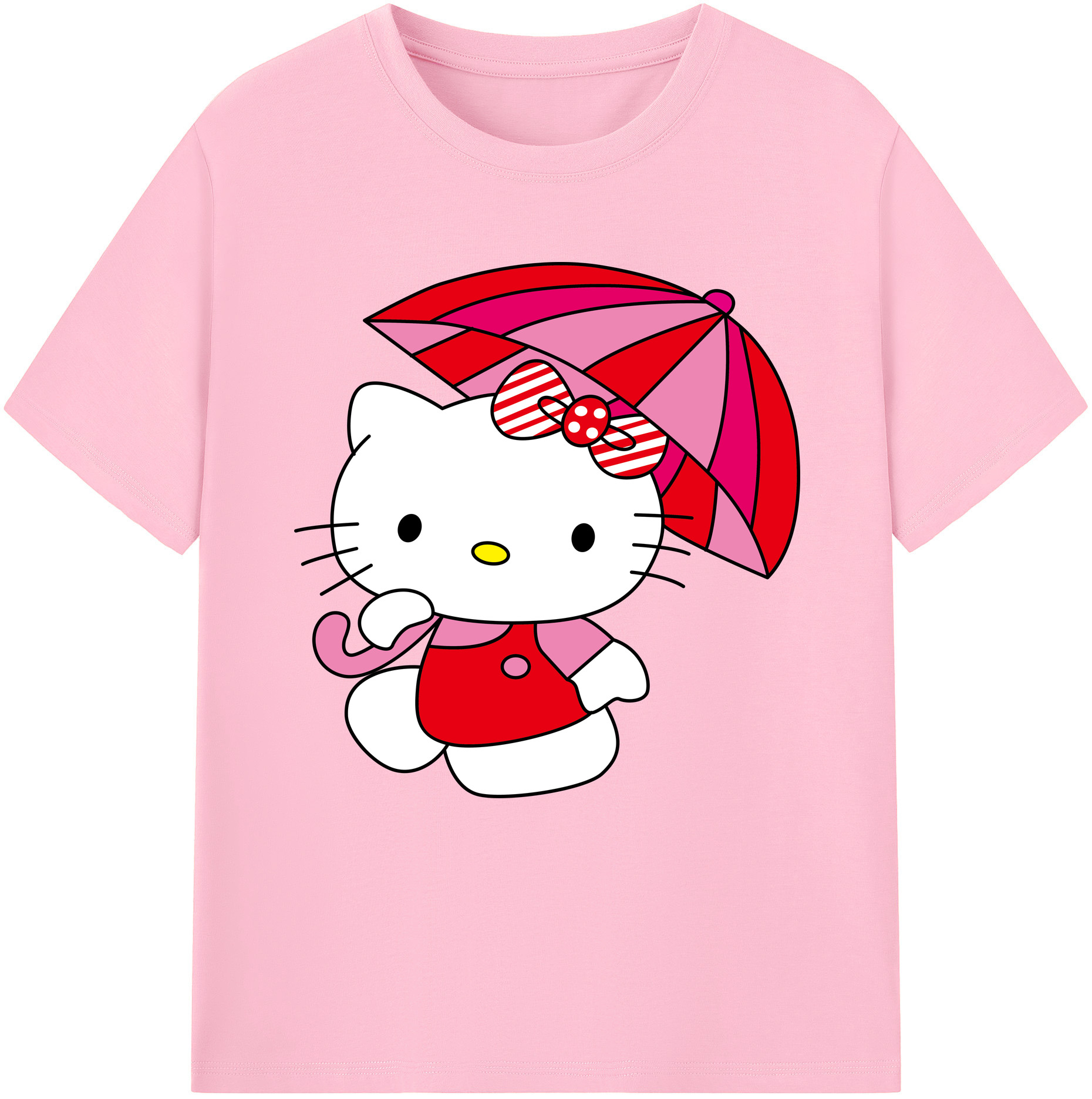 （画像用） Hello Kitty ハローキティ 綿100％半袖Tシャツ（フロントプリント）