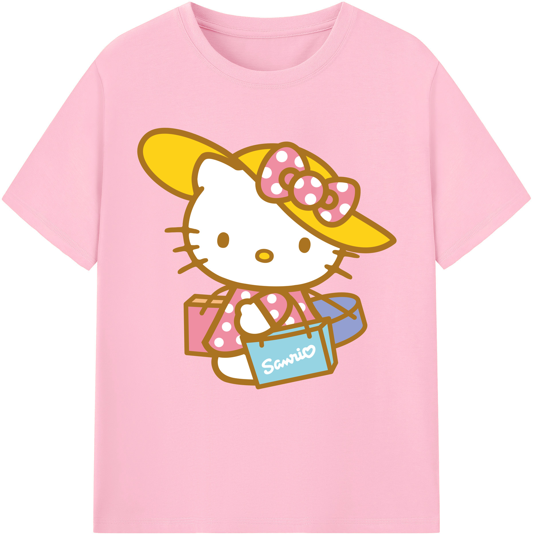 （画像用） Hello Kitty ハローキティ 綿100％半袖Tシャツ（フロントプリント）