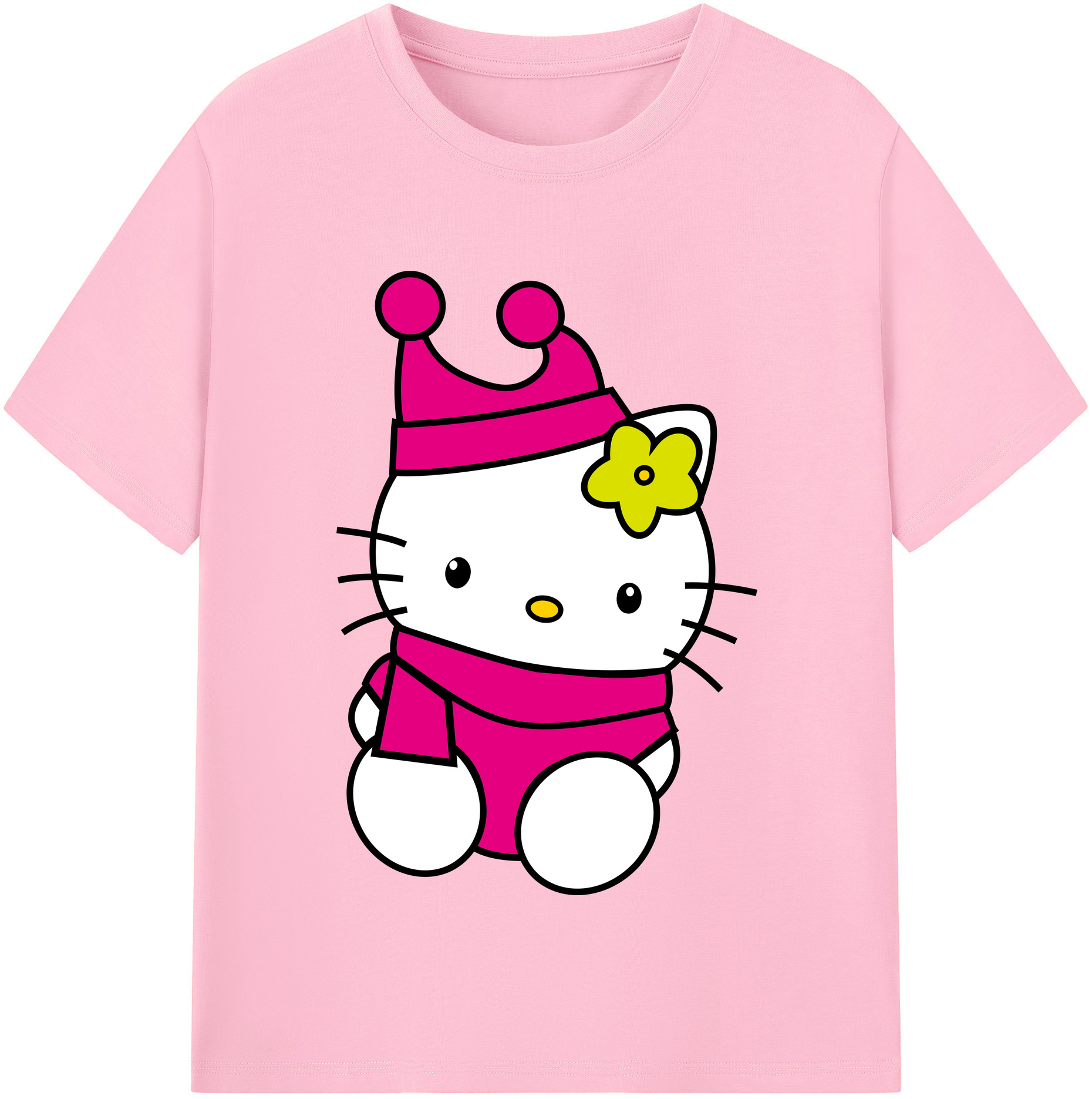 （画像用） Hello Kitty ハローキティ 綿100％半袖Tシャツ（フロントプリント）