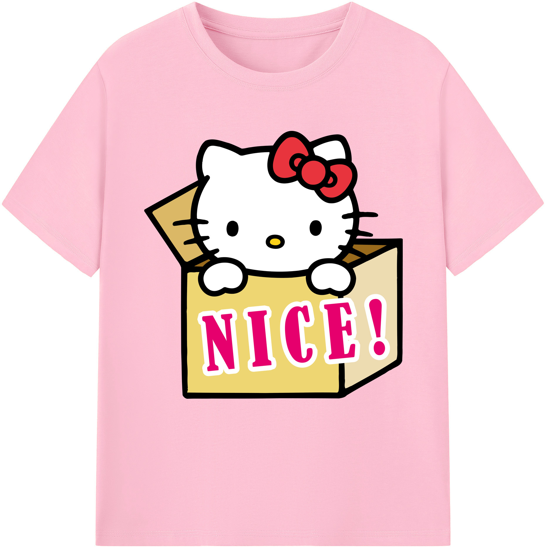 （画像用） Hello Kitty ハローキティ 綿100％半袖Tシャツ（フロントプリント）