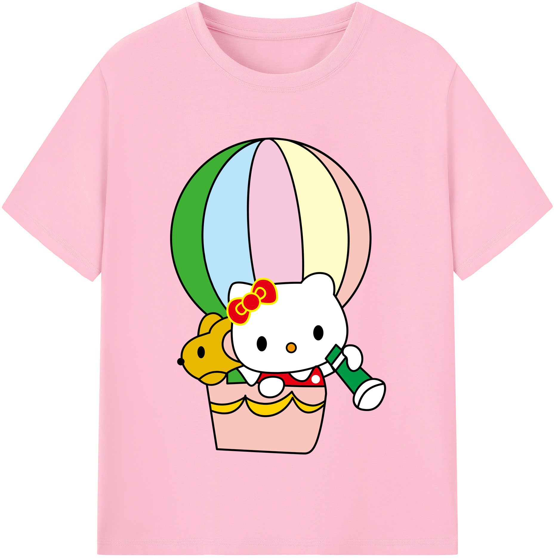（画像用） Hello Kitty ハローキティ 綿100％半袖Tシャツ（フロントプリント）