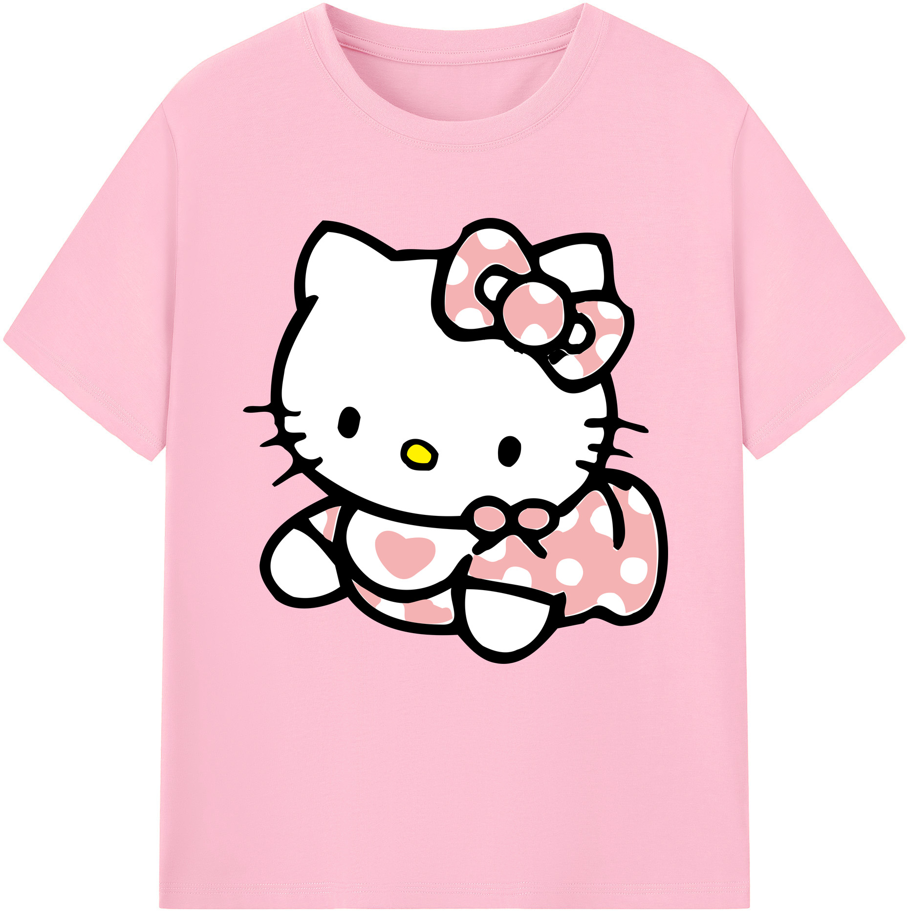 （画像用） Hello Kitty ハローキティ 綿100％半袖Tシャツ（フロントプリント）