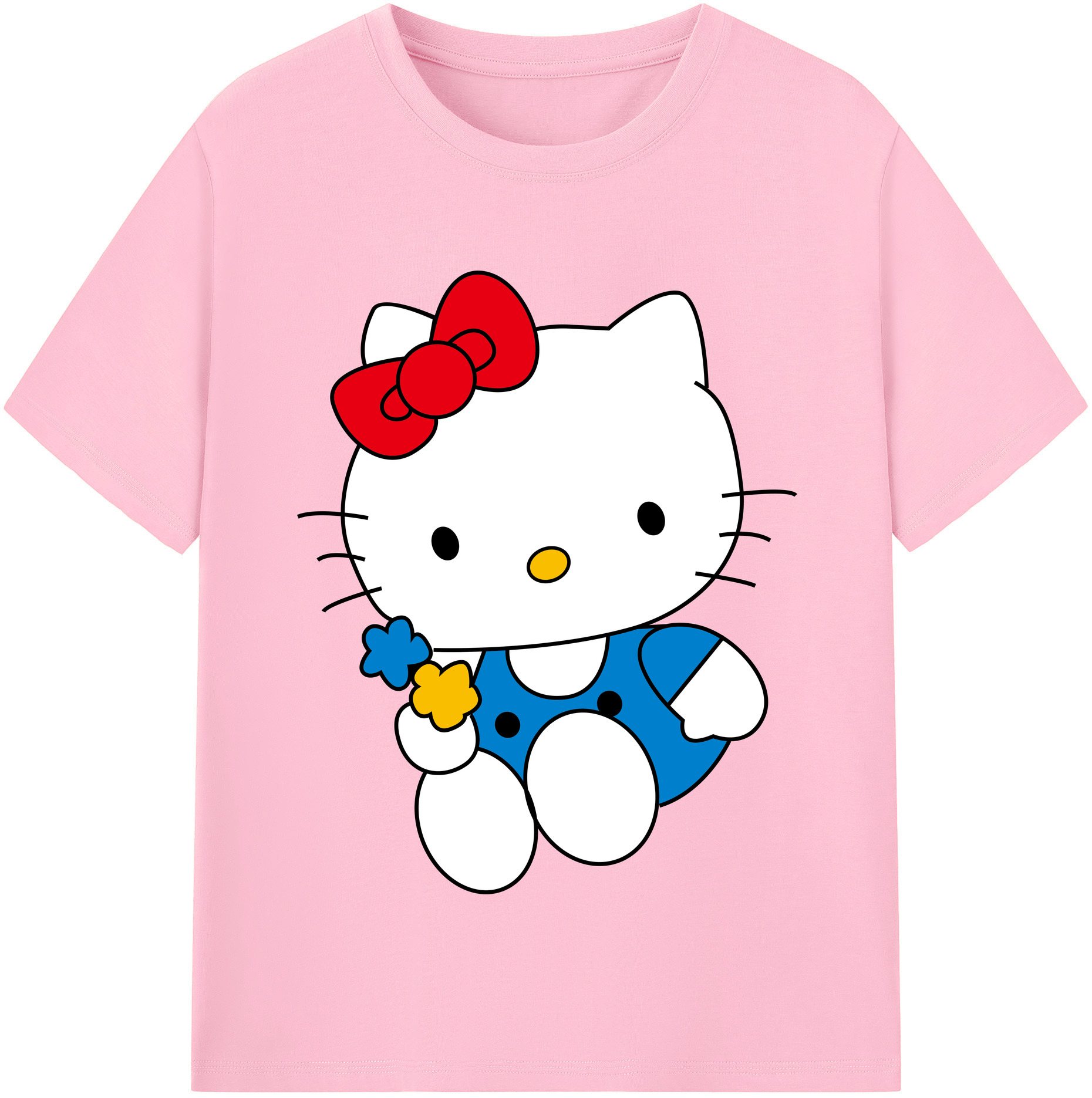 （画像用） Hello Kitty ハローキティ 綿100％半袖Tシャツ（フロントプリント）