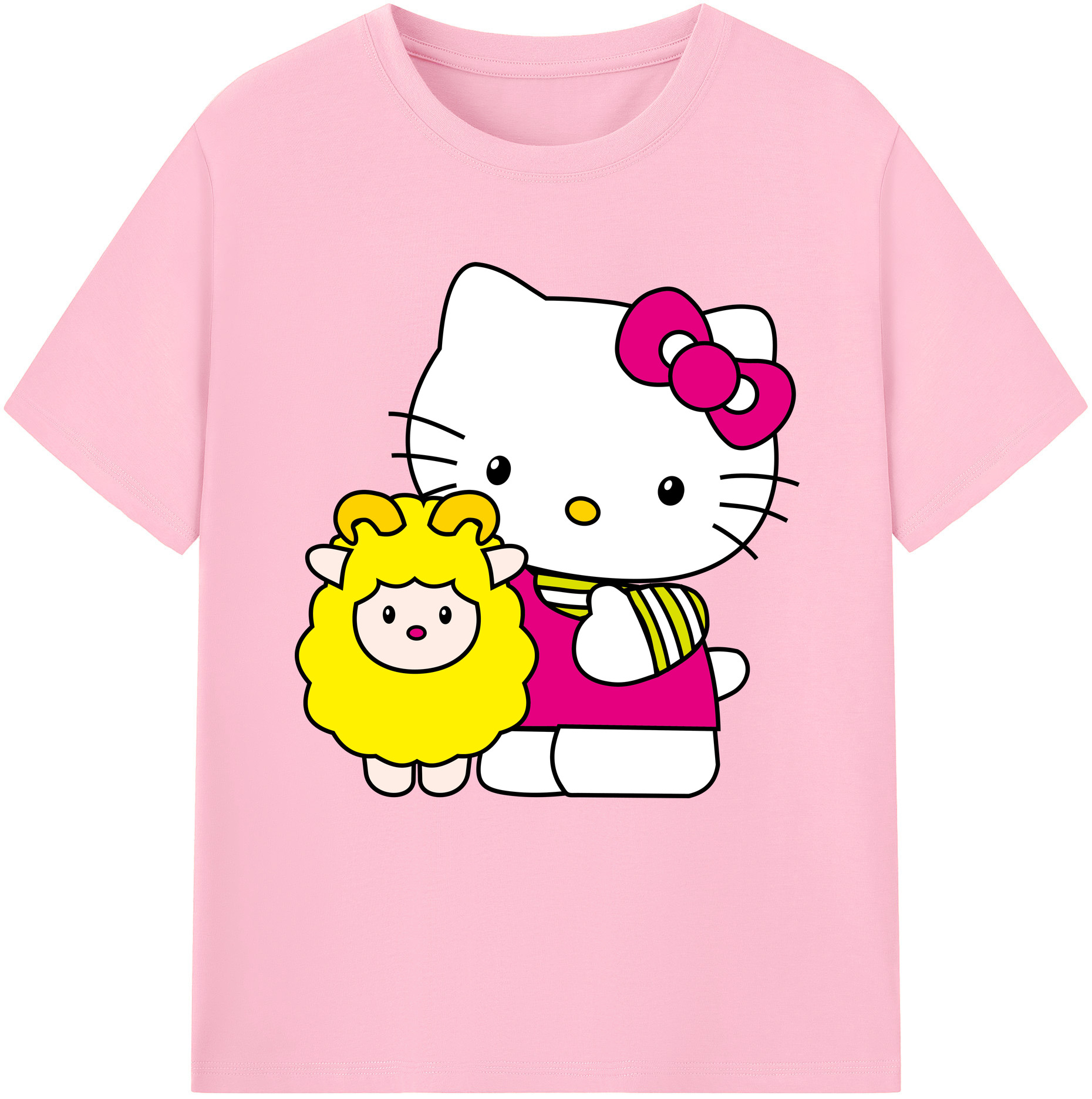 （画像用） Hello Kitty ハローキティ 綿100％半袖Tシャツ（フロントプリント）