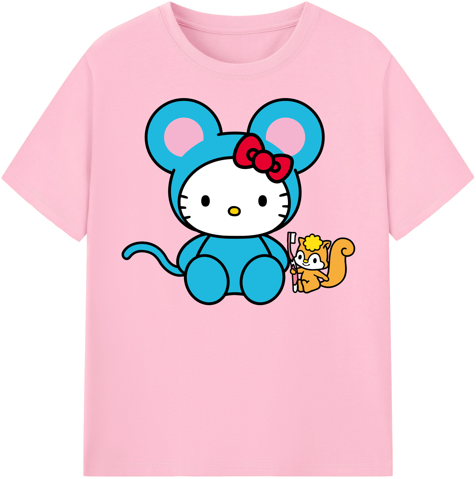 （画像用） Hello Kitty ハローキティ 綿100％半袖Tシャツ（フロントプリント）