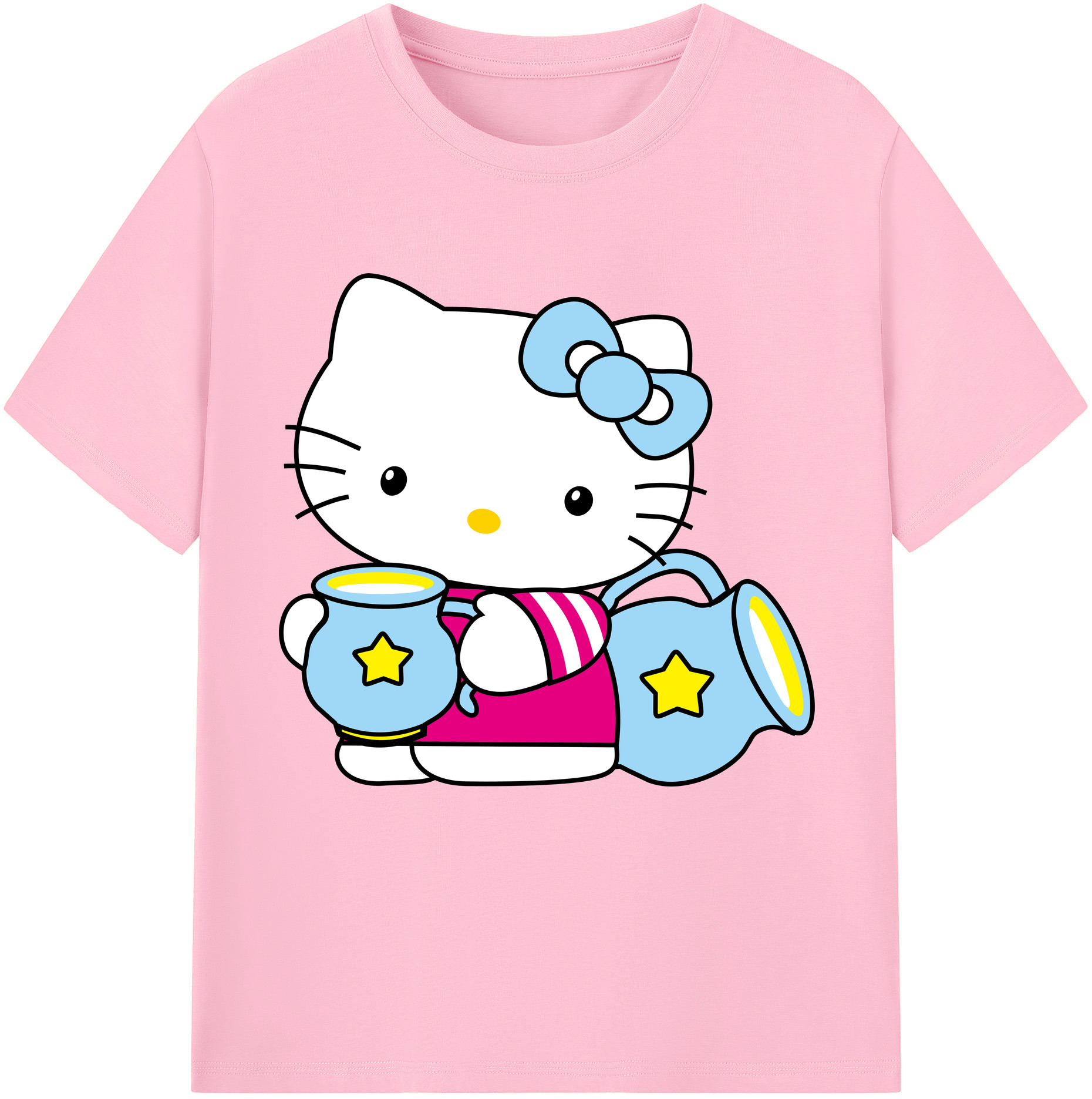 （画像用） Hello Kitty ハローキティ 綿100％半袖Tシャツ（フロントプリント）
