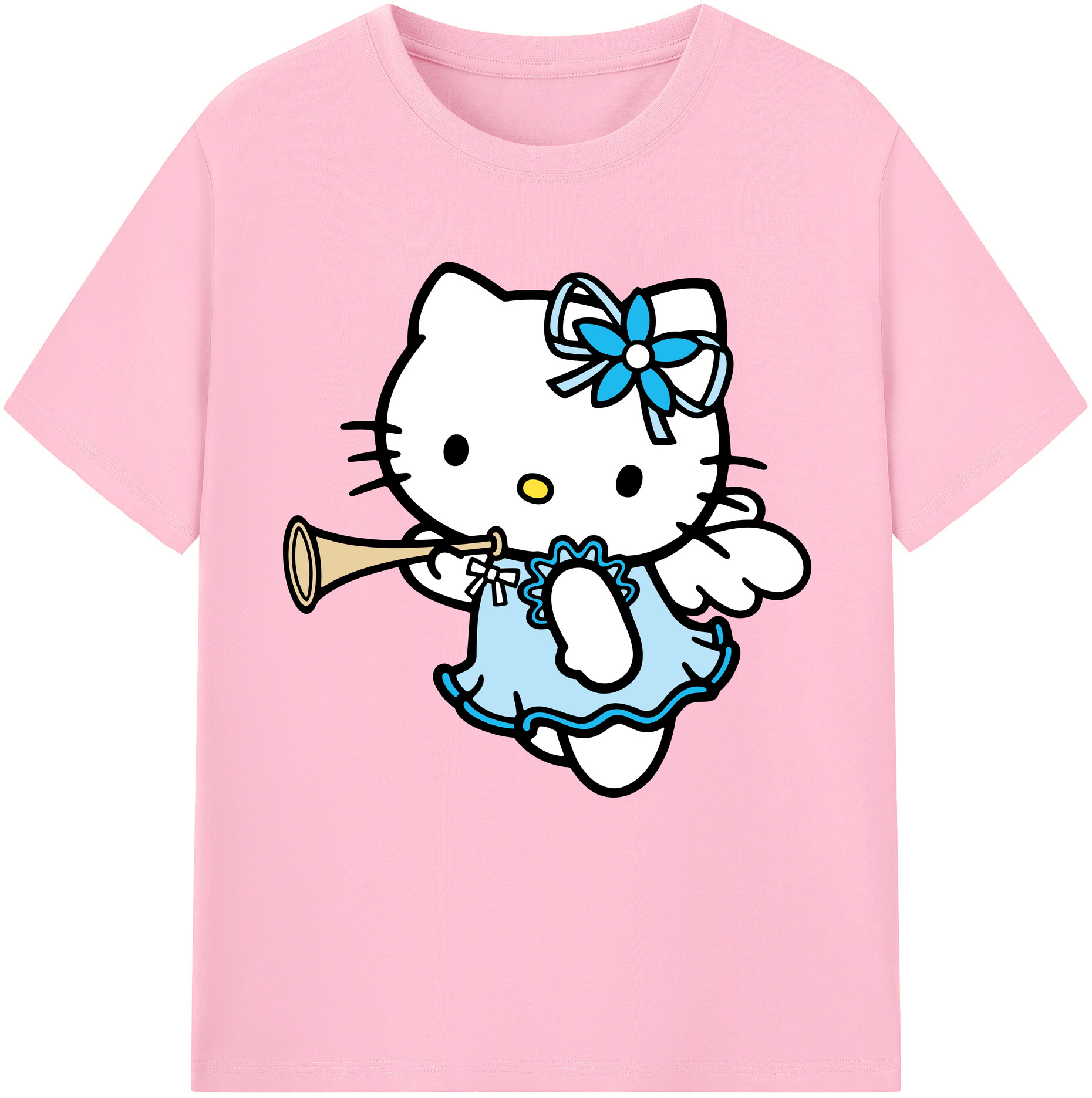 （画像用） Hello Kitty ハローキティ 綿100％半袖Tシャツ（フロントプリント）