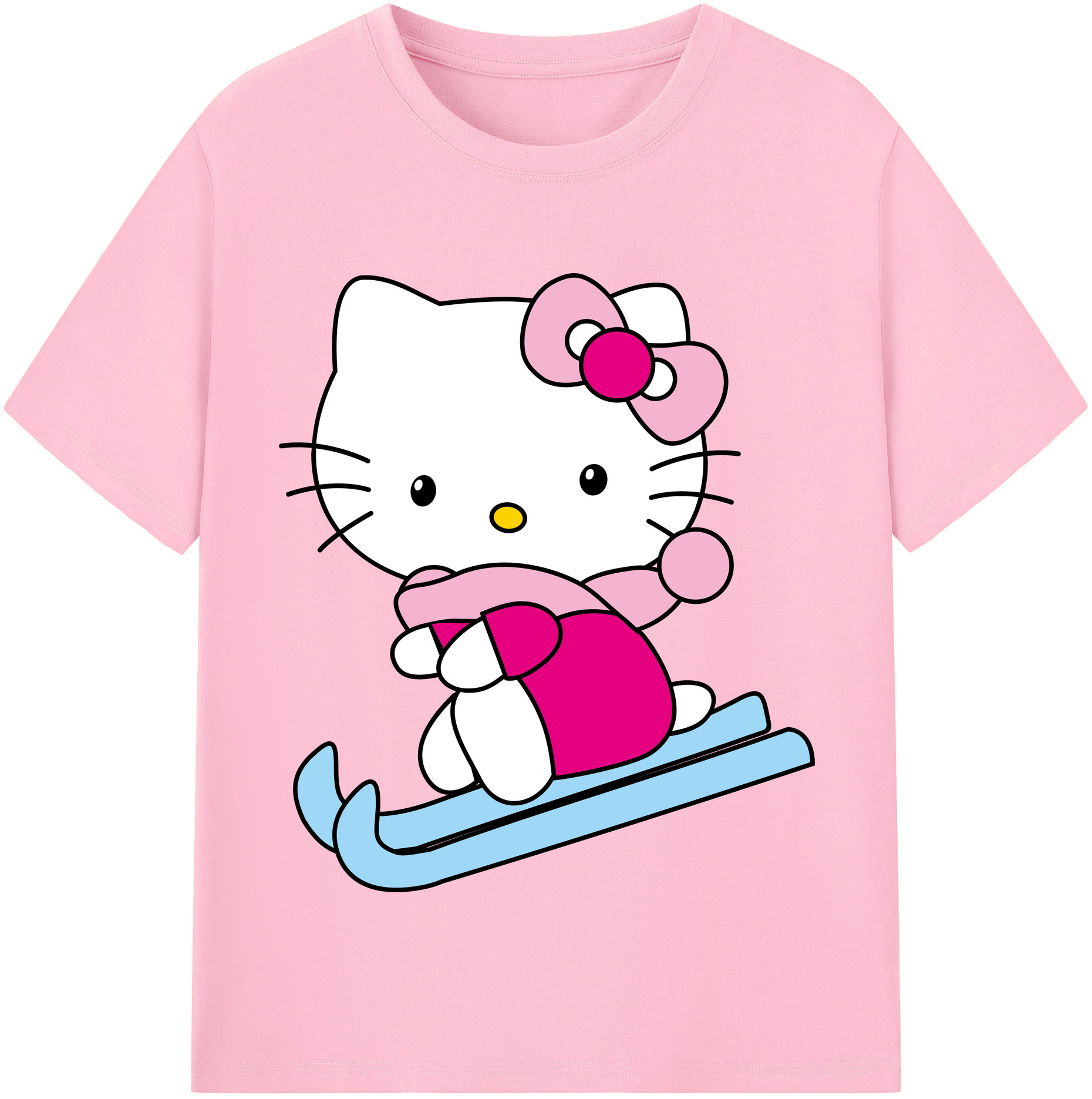 （画像用） Hello Kitty ハローキティ 綿100％半袖Tシャツ（フロントプリント）