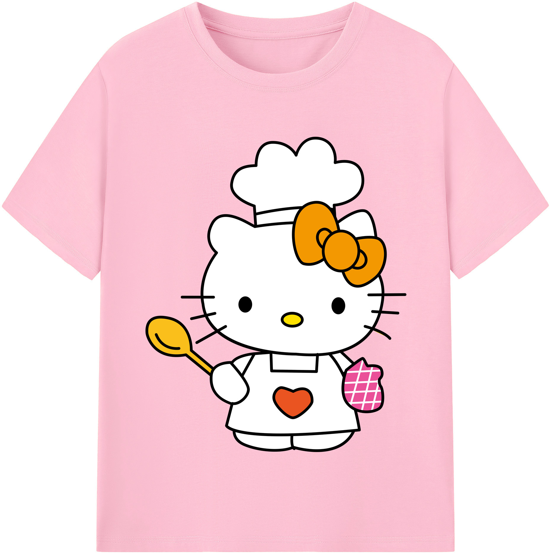 （画像用） Hello Kitty ハローキティ 綿100％半袖Tシャツ（フロントプリント）