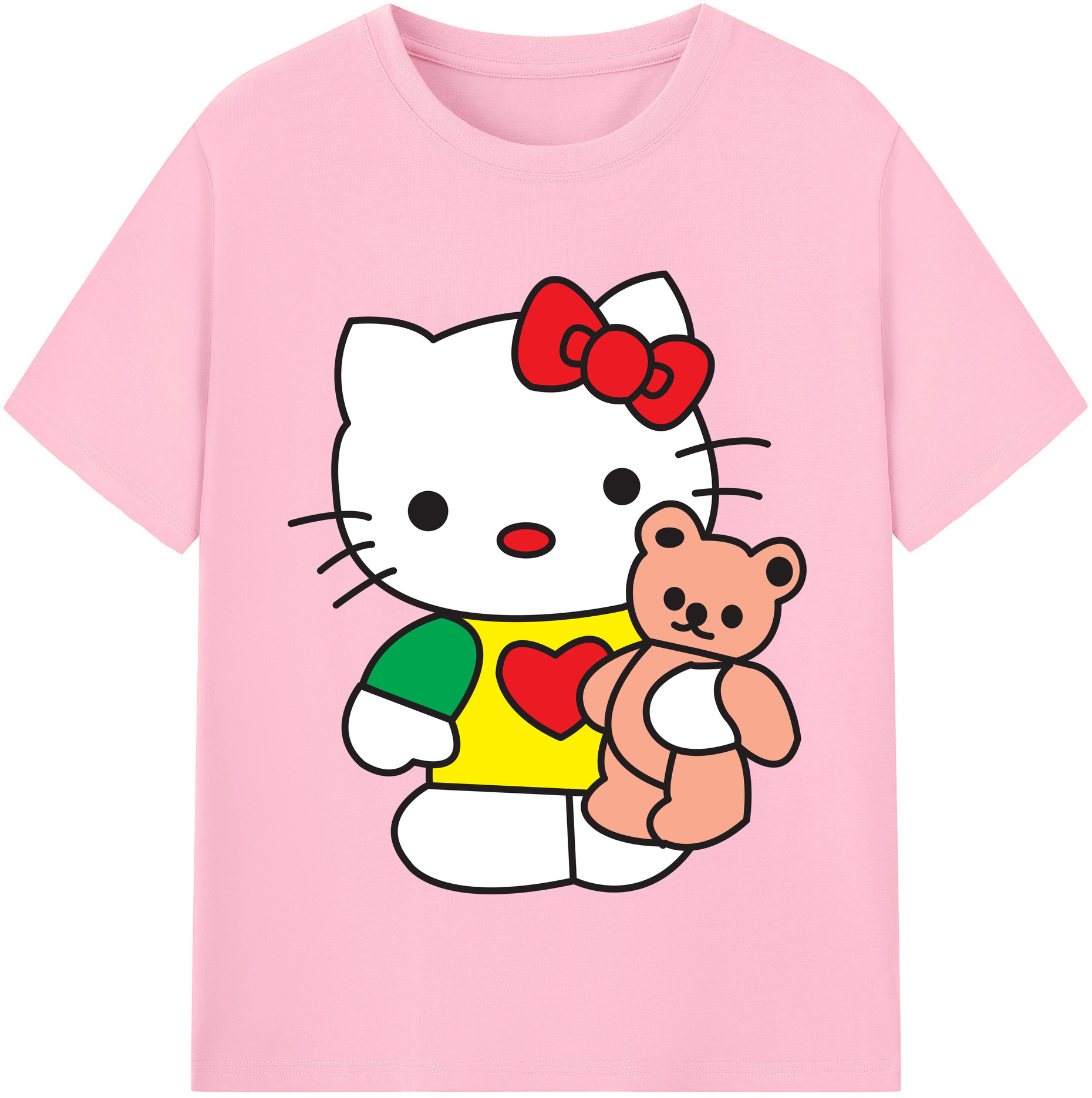 （画像用） Hello Kitty ハローキティ 綿100％半袖Tシャツ（フロントプリント）