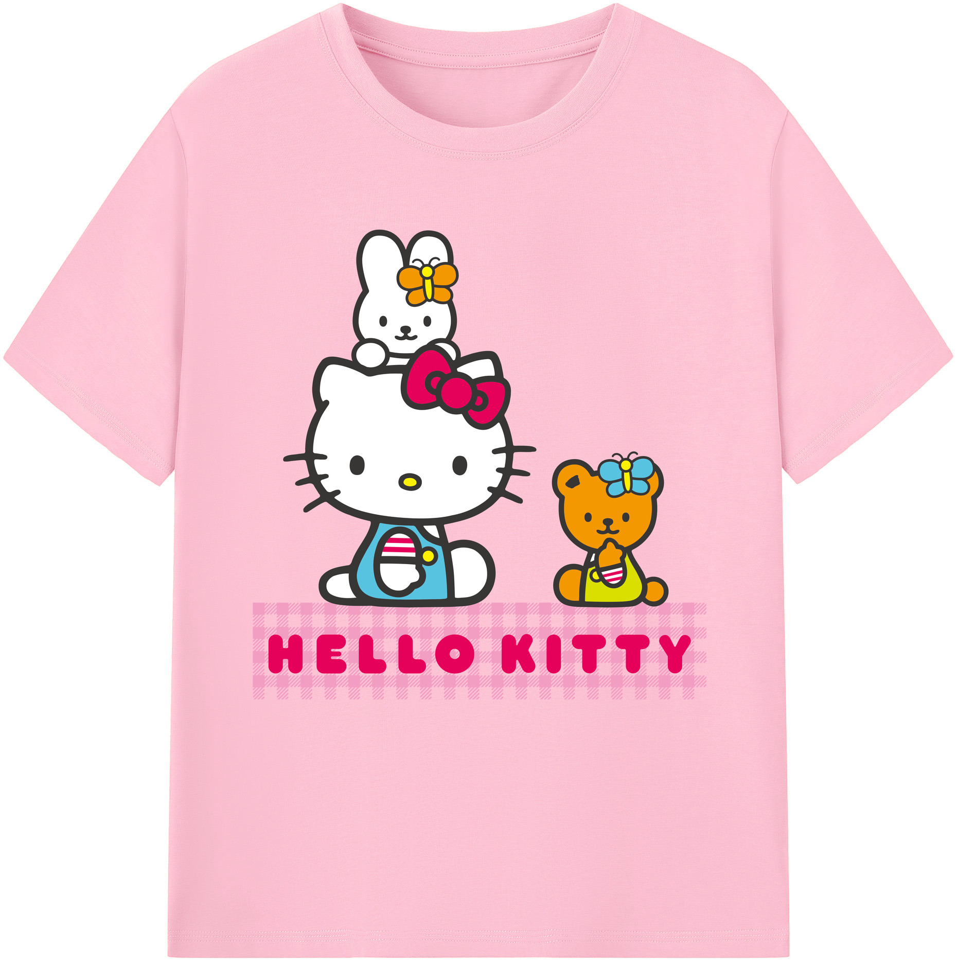 （画像用） Hello Kitty ハローキティ 綿100％半袖Tシャツ（フロントプリント）