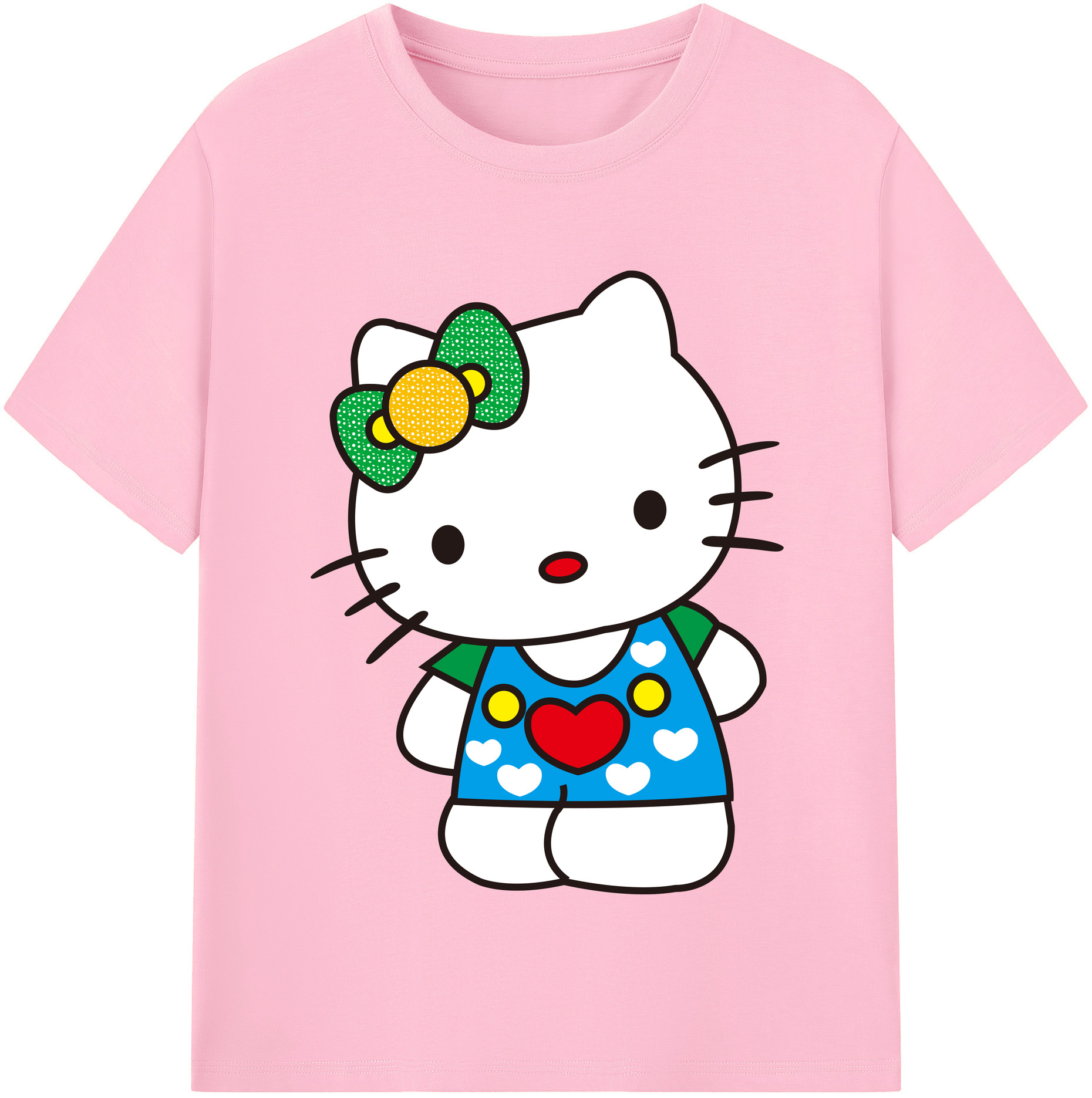 （画像用） Hello Kitty ハローキティ 綿100％半袖Tシャツ（フロントプリント）