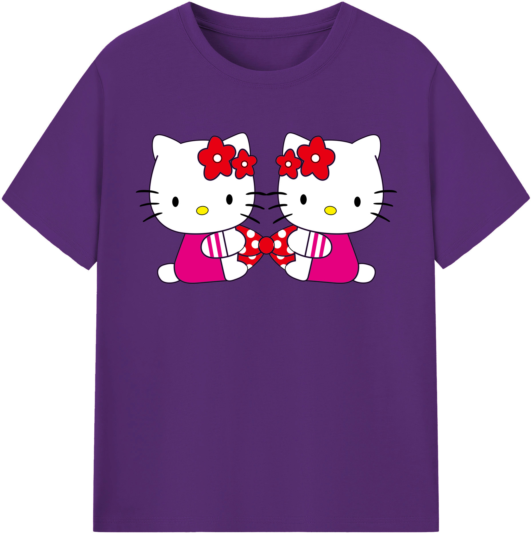 （画像用） Hello Kitty ハローキティ 綿100％半袖Tシャツ（フロントプリント）