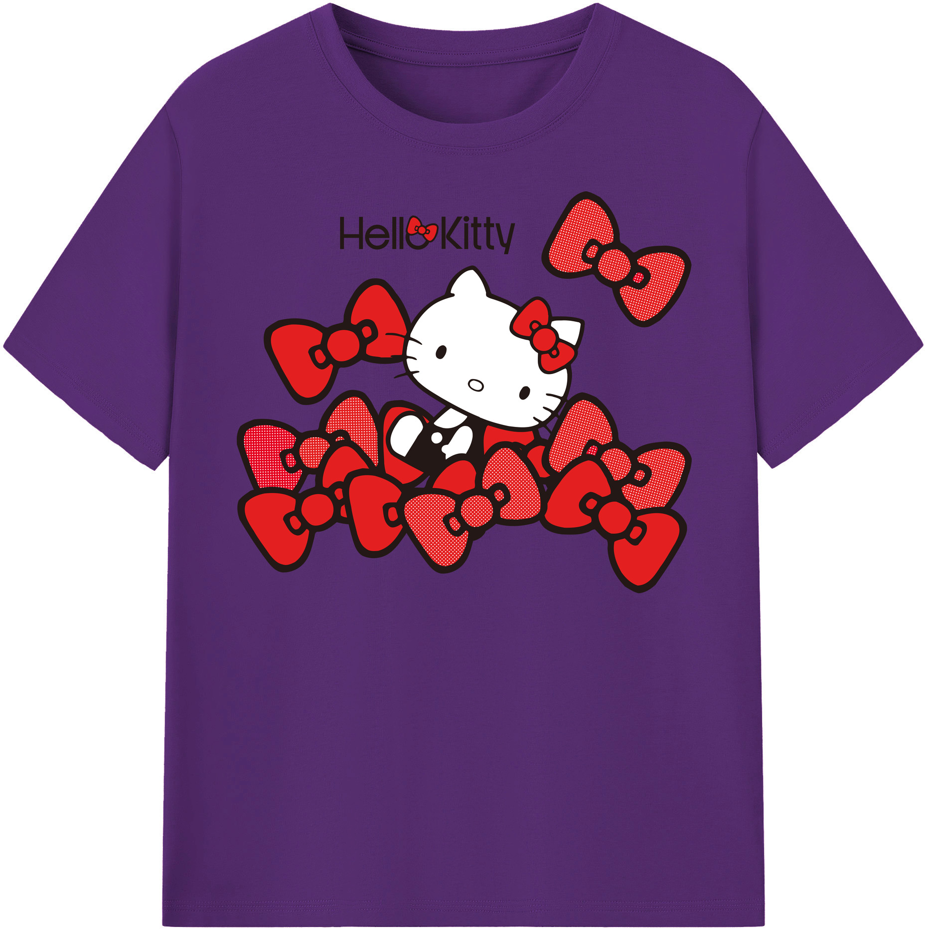 （画像用） Hello Kitty ハローキティ 綿100％半袖Tシャツ（フロントプリント）