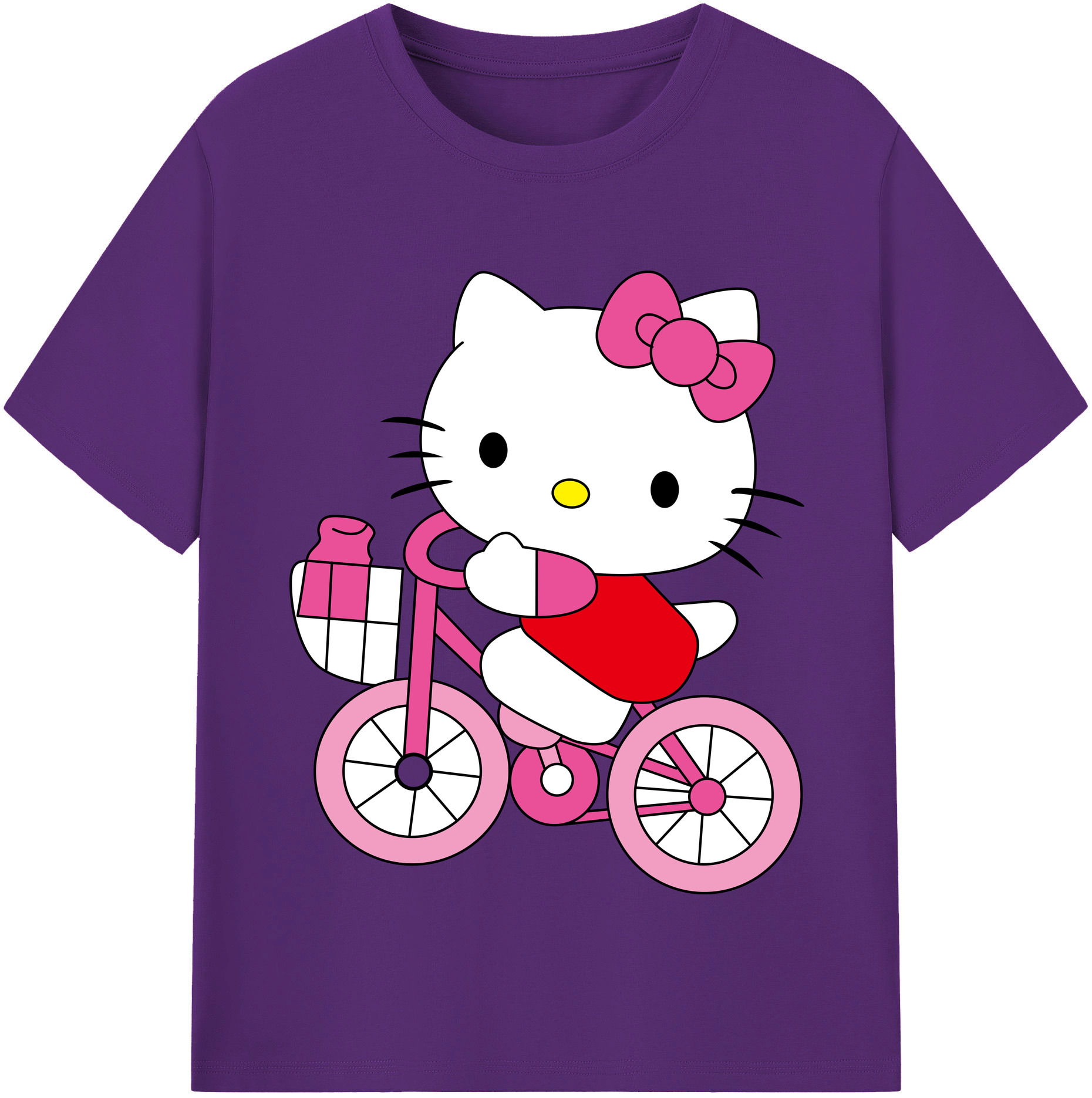 （画像用） Hello Kitty ハローキティ 綿100％半袖Tシャツ（フロントプリント）
