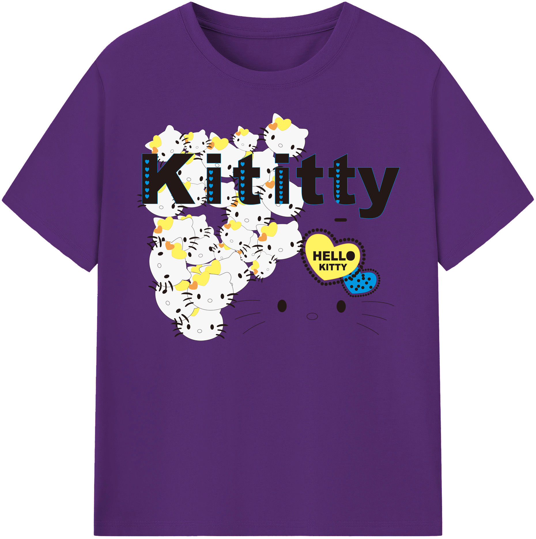 （画像用） Hello Kitty ハローキティ 綿100％半袖Tシャツ（フロントプリント）
