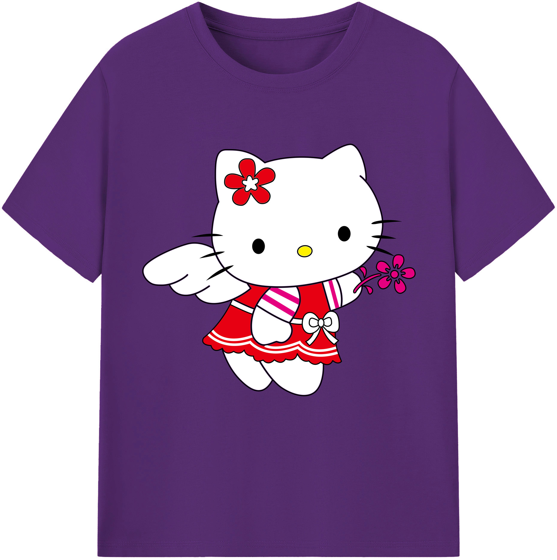 （画像用） Hello Kitty ハローキティ 綿100％半袖Tシャツ（フロントプリント）