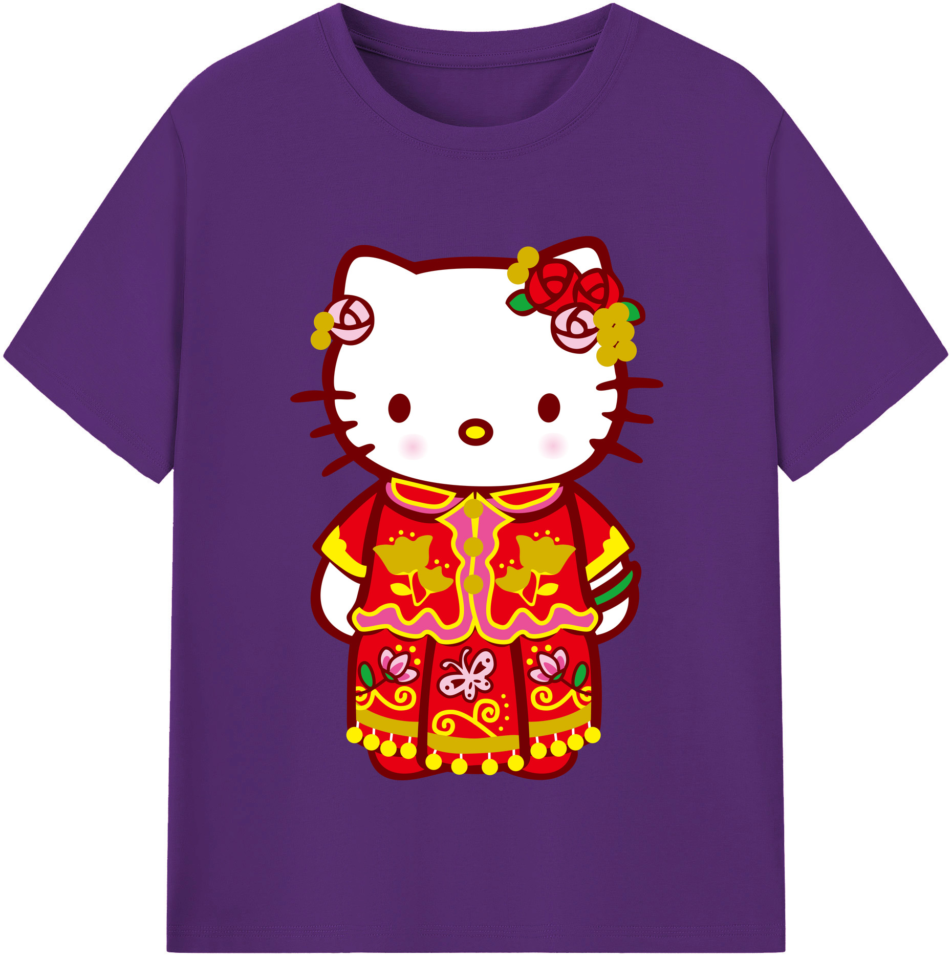 （画像用） Hello Kitty ハローキティ 綿100％半袖Tシャツ（フロントプリント）