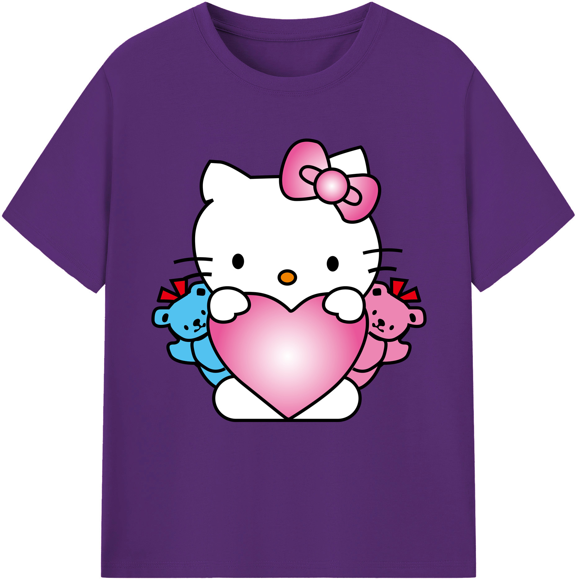 （画像用） Hello Kitty ハローキティ 綿100％半袖Tシャツ（フロントプリント）