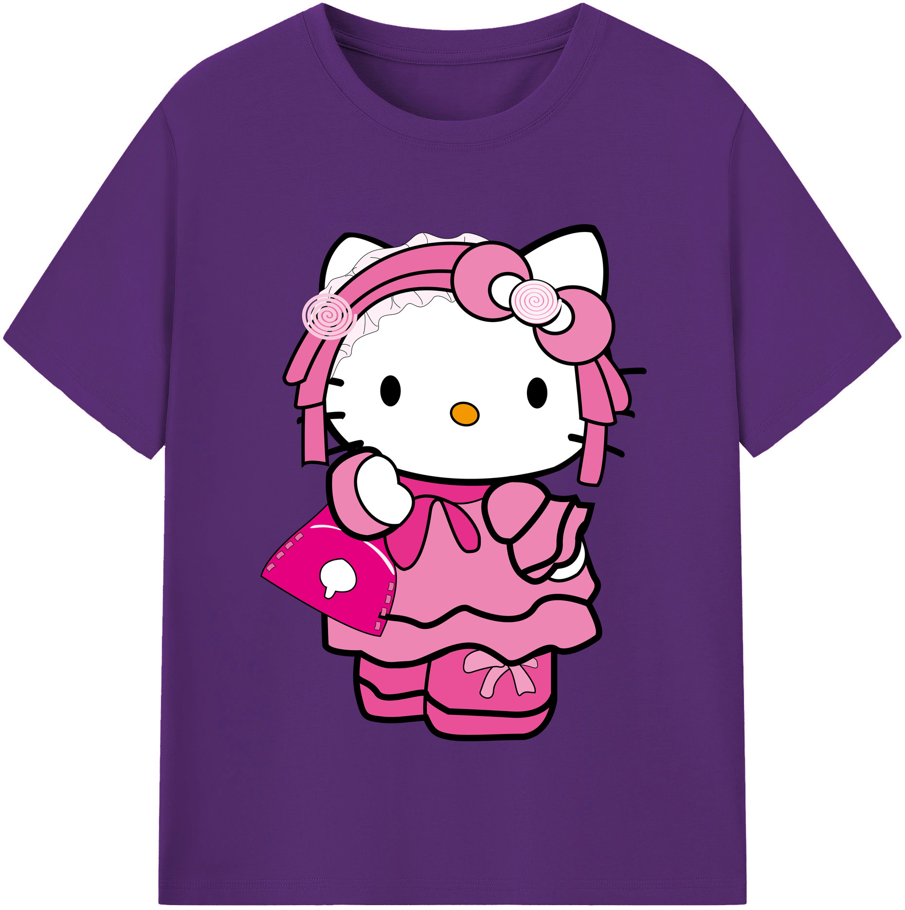（画像用） Hello Kitty ハローキティ 綿100％半袖Tシャツ（フロントプリント）