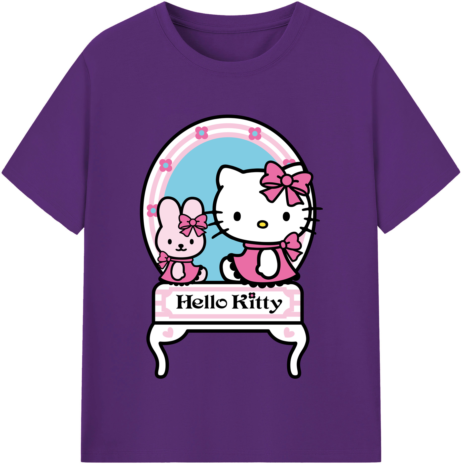 （画像用） Hello Kitty ハローキティ 綿100％半袖Tシャツ（フロントプリント）