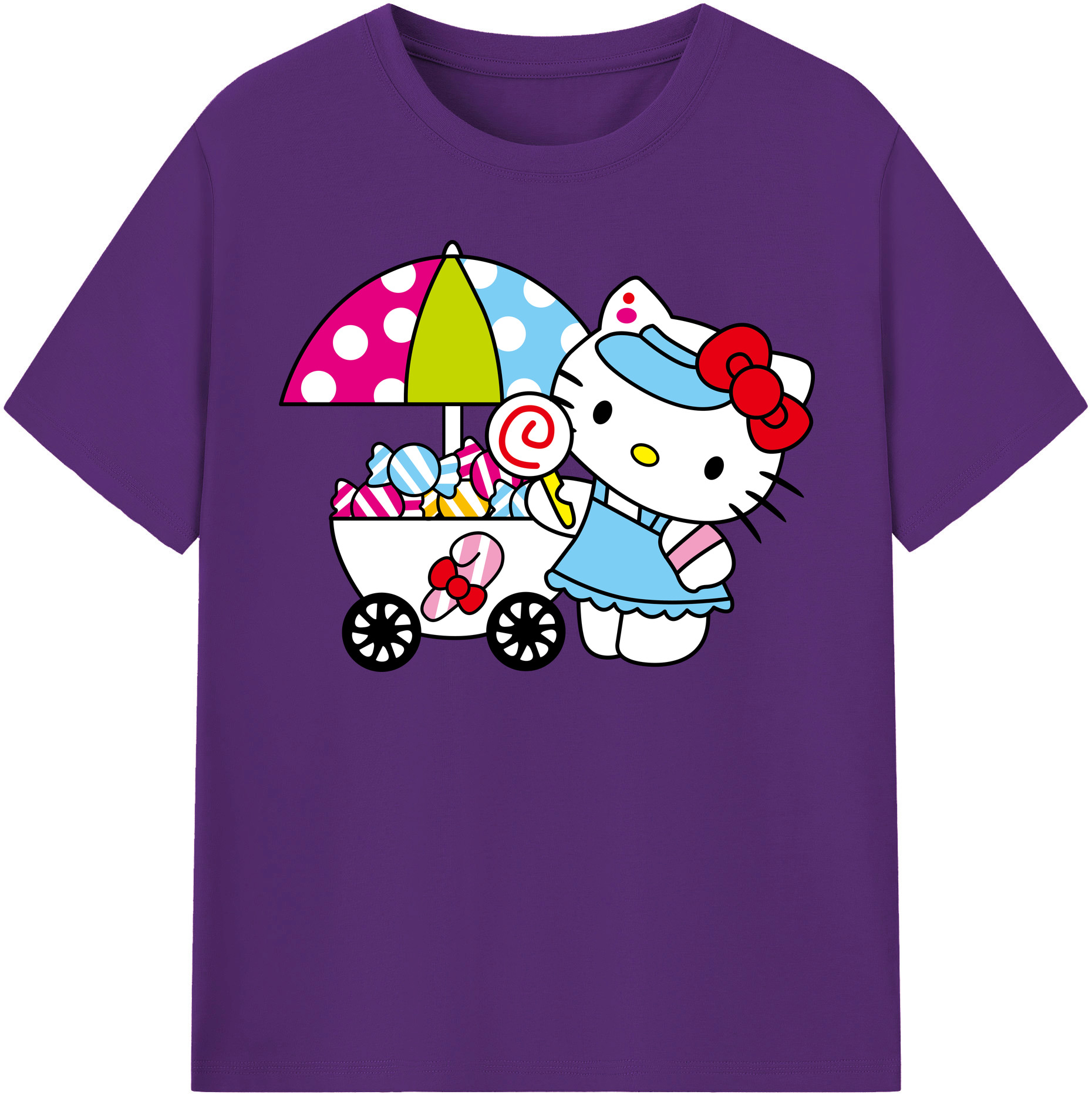 （画像用） Hello Kitty ハローキティ 綿100％半袖Tシャツ（フロントプリント）