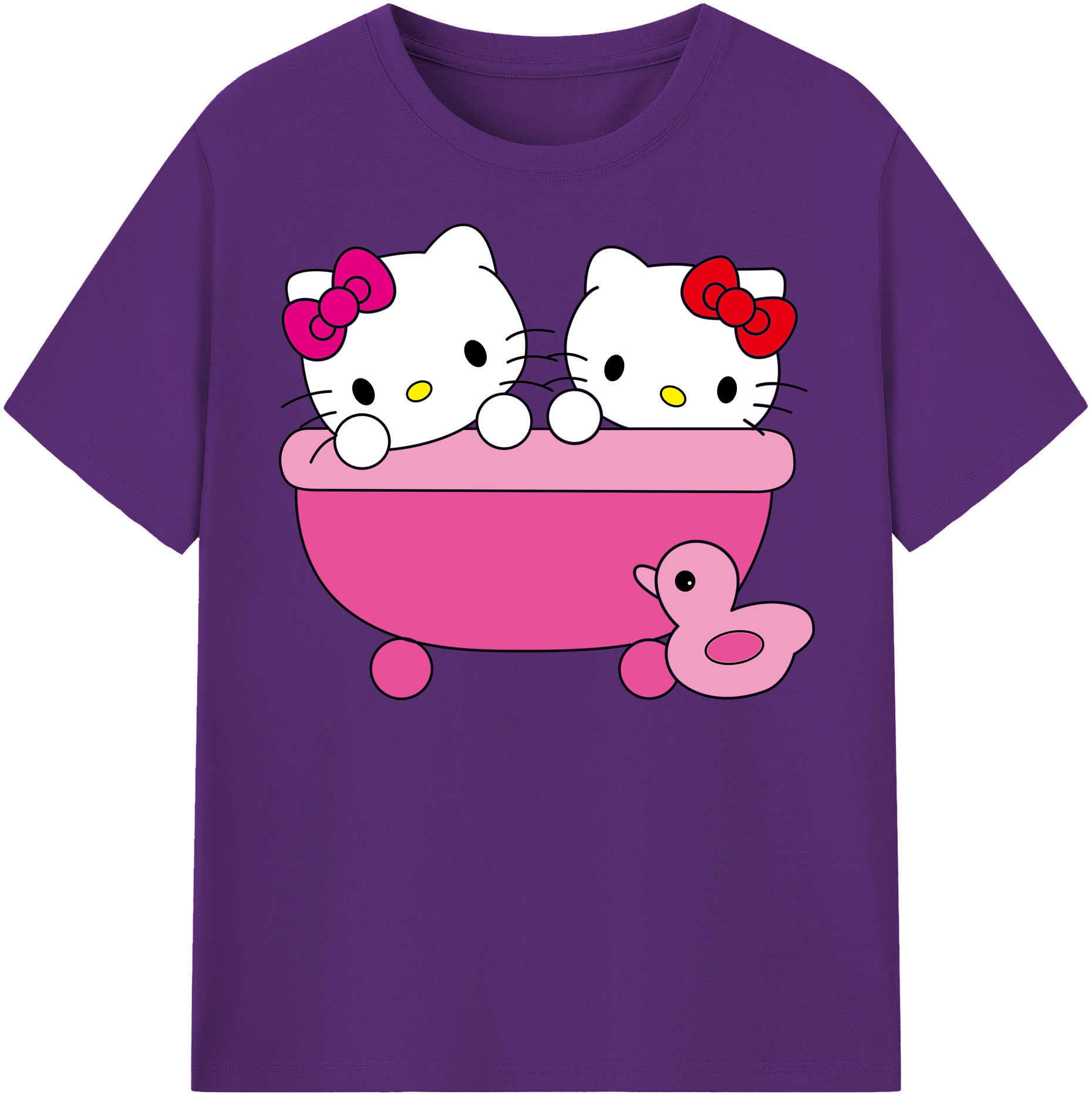 （画像用） Hello Kitty ハローキティ 綿100％半袖Tシャツ（フロントプリント）