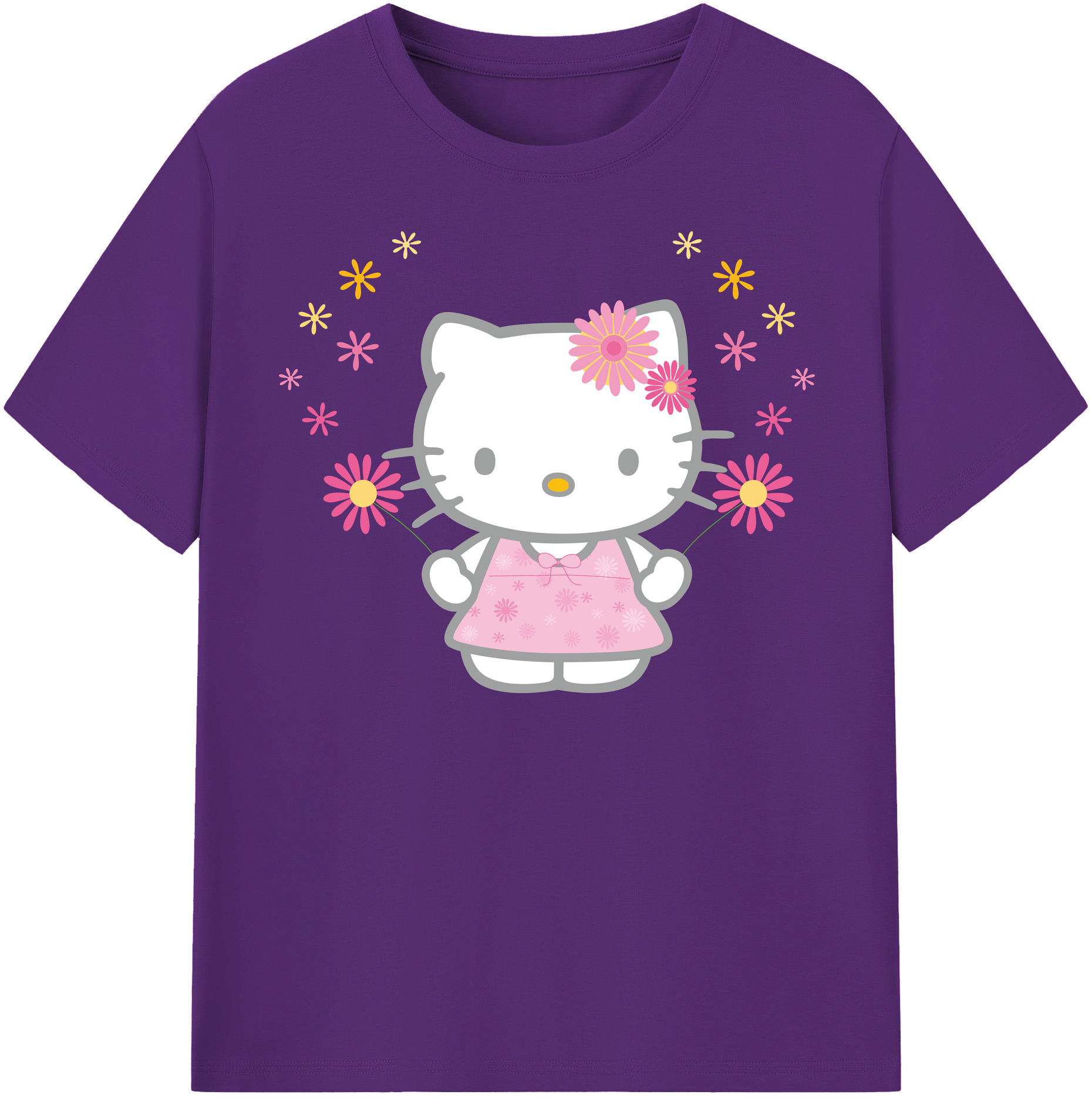 （画像用） Hello Kitty ハローキティ 綿100％半袖Tシャツ（フロントプリント）