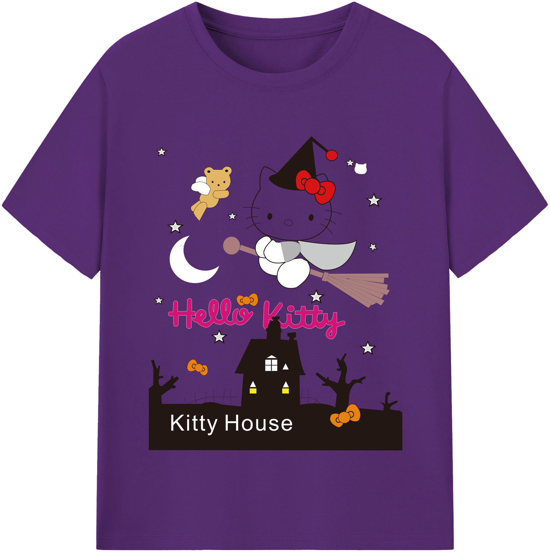 （画像用） Hello Kitty ハローキティ 綿100％半袖Tシャツ（フロントプリント）