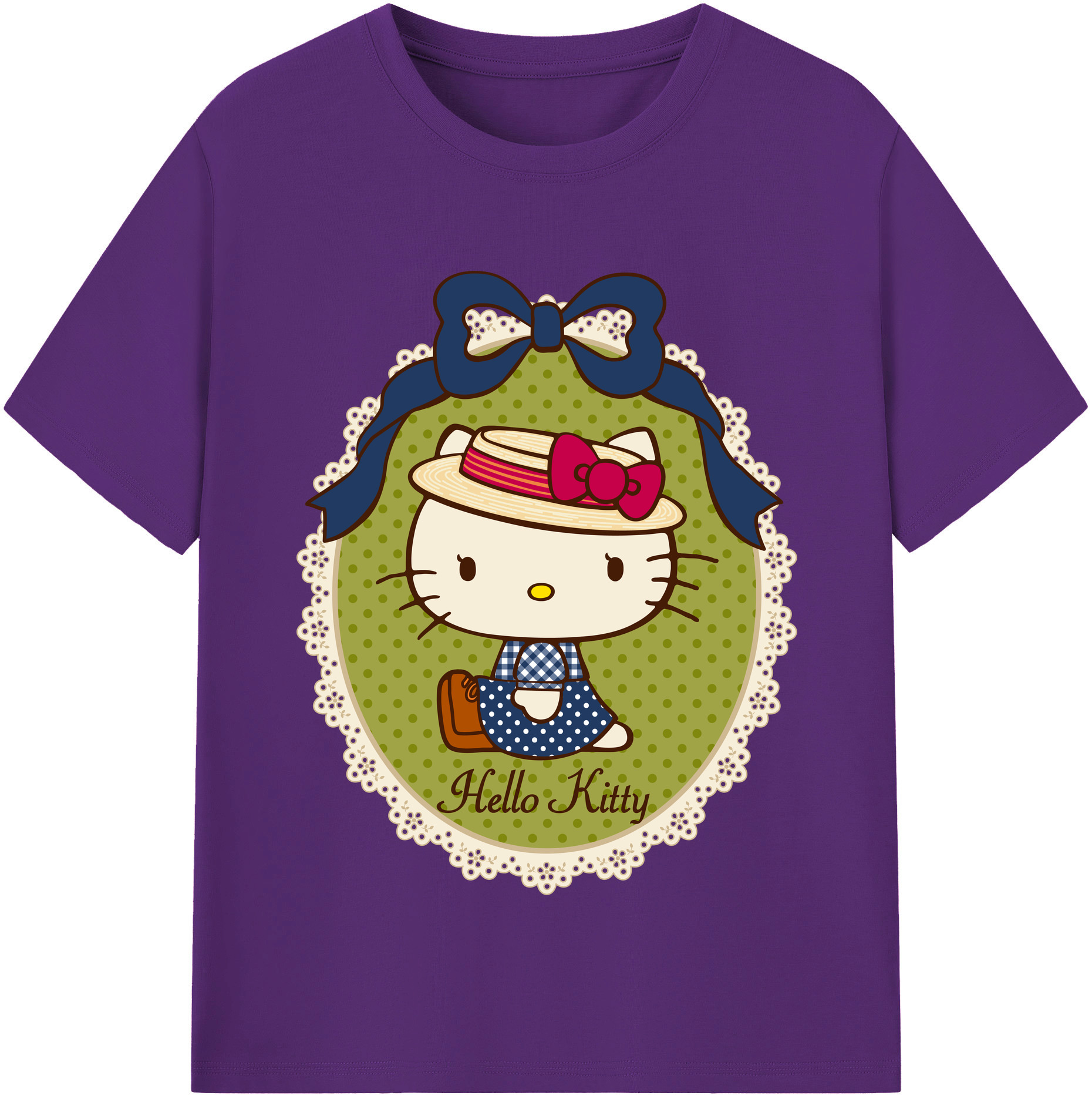 （画像用） Hello Kitty ハローキティ 綿100％半袖Tシャツ（フロントプリント）