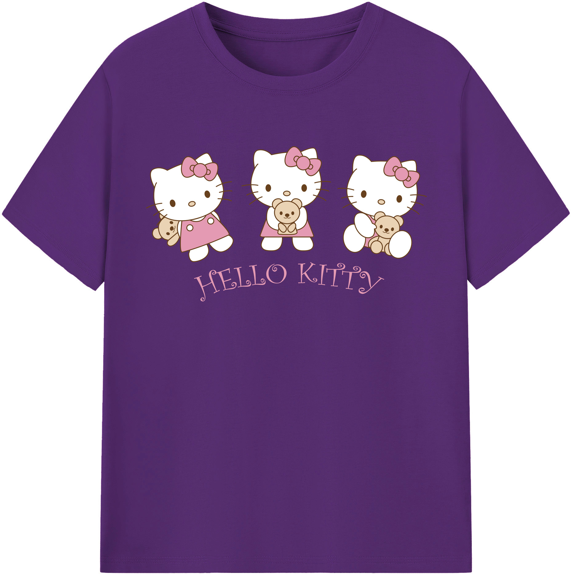 （画像用） Hello Kitty ハローキティ 綿100％半袖Tシャツ（フロントプリント）