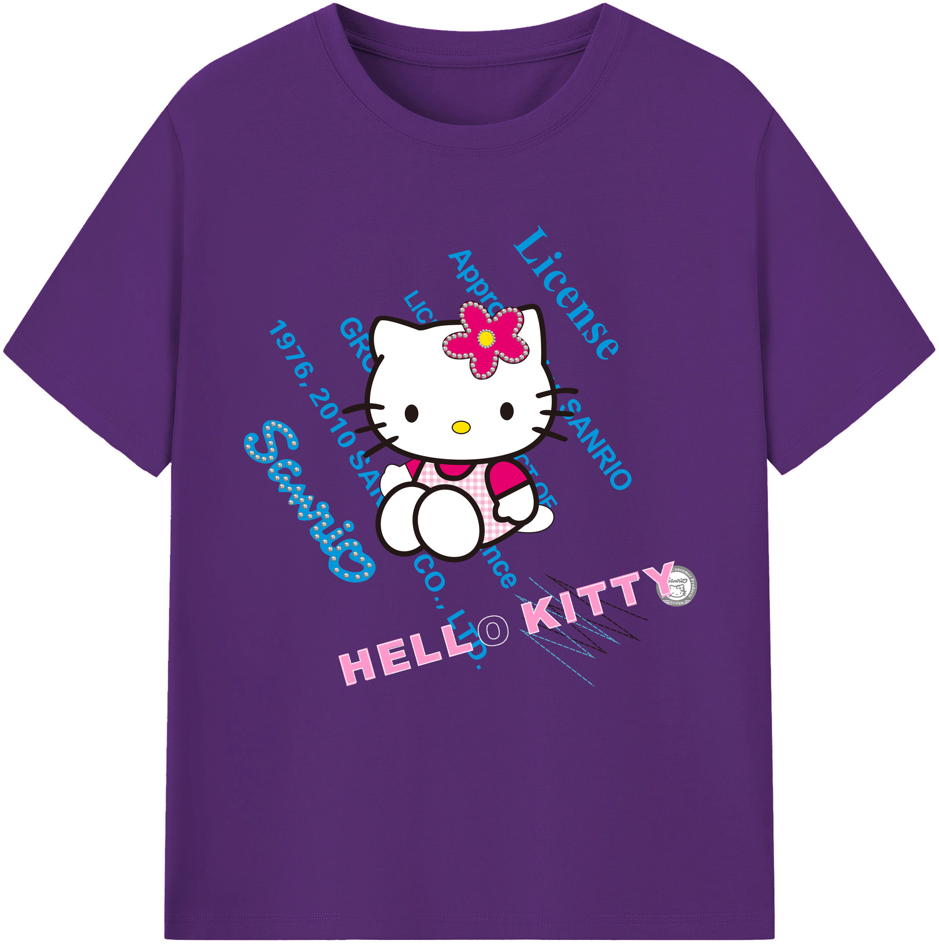 （画像用） Hello Kitty ハローキティ 綿100％半袖Tシャツ（フロントプリント）