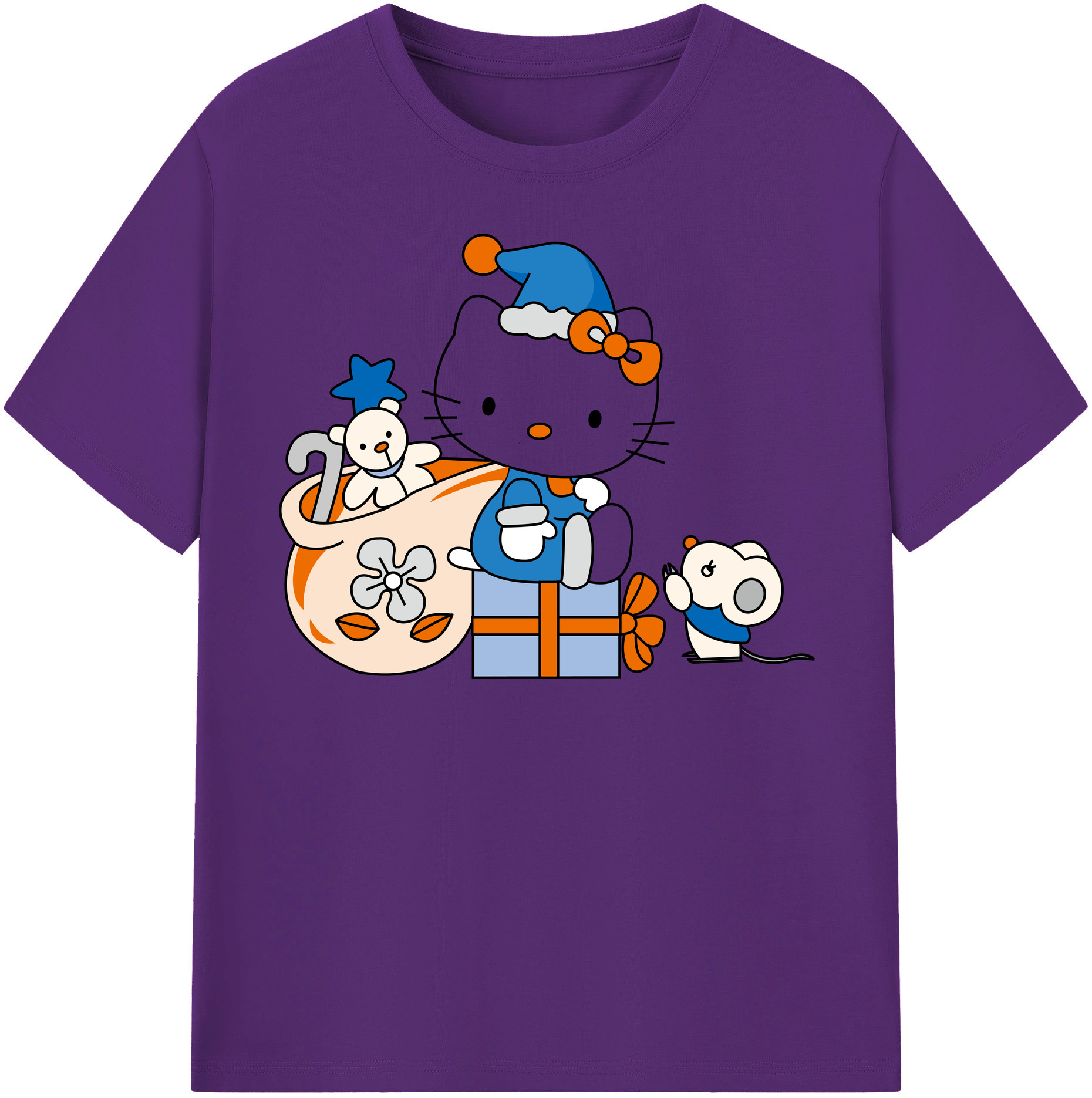 （画像用） Hello Kitty ハローキティ 綿100％半袖Tシャツ（フロントプリント）
