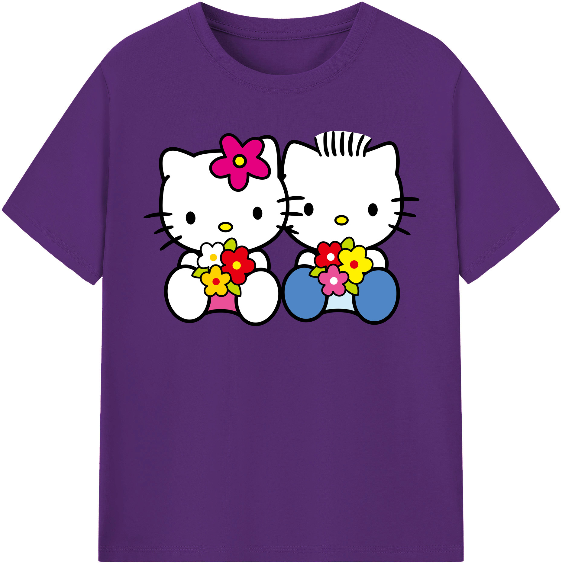 （画像用） Hello Kitty ハローキティ 綿100％半袖Tシャツ（フロントプリント）