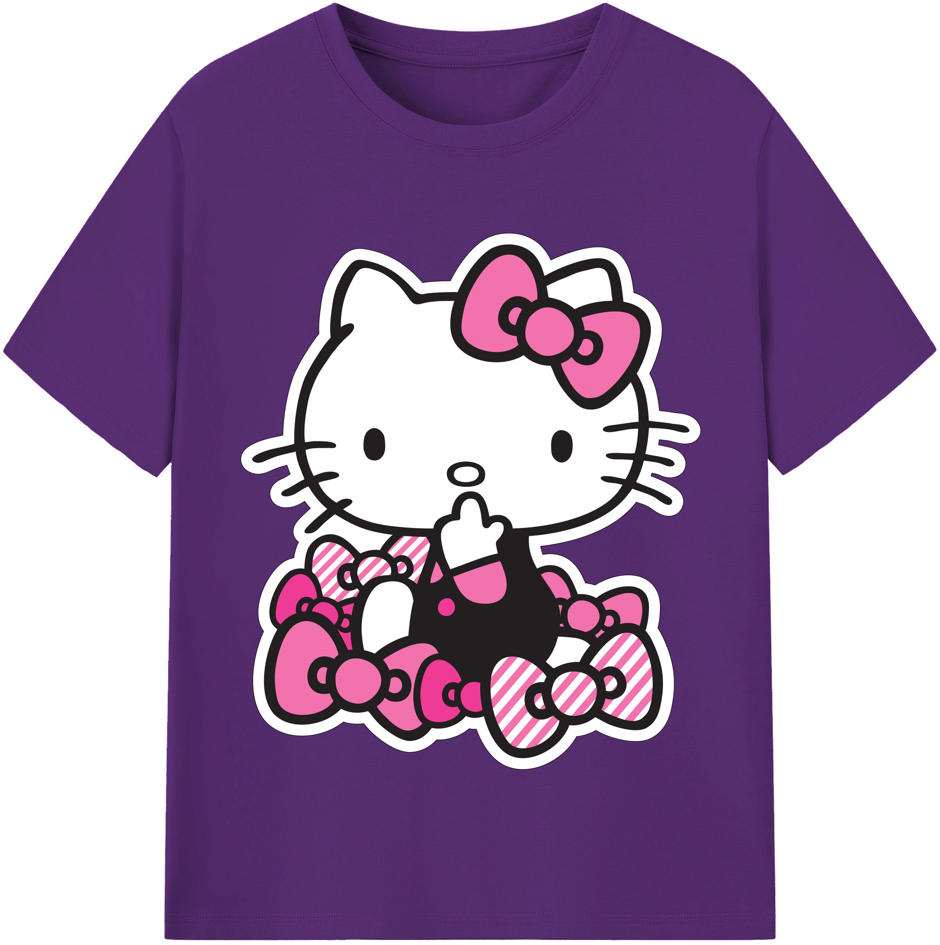 （画像用） Hello Kitty ハローキティ 綿100％半袖Tシャツ（フロントプリント）