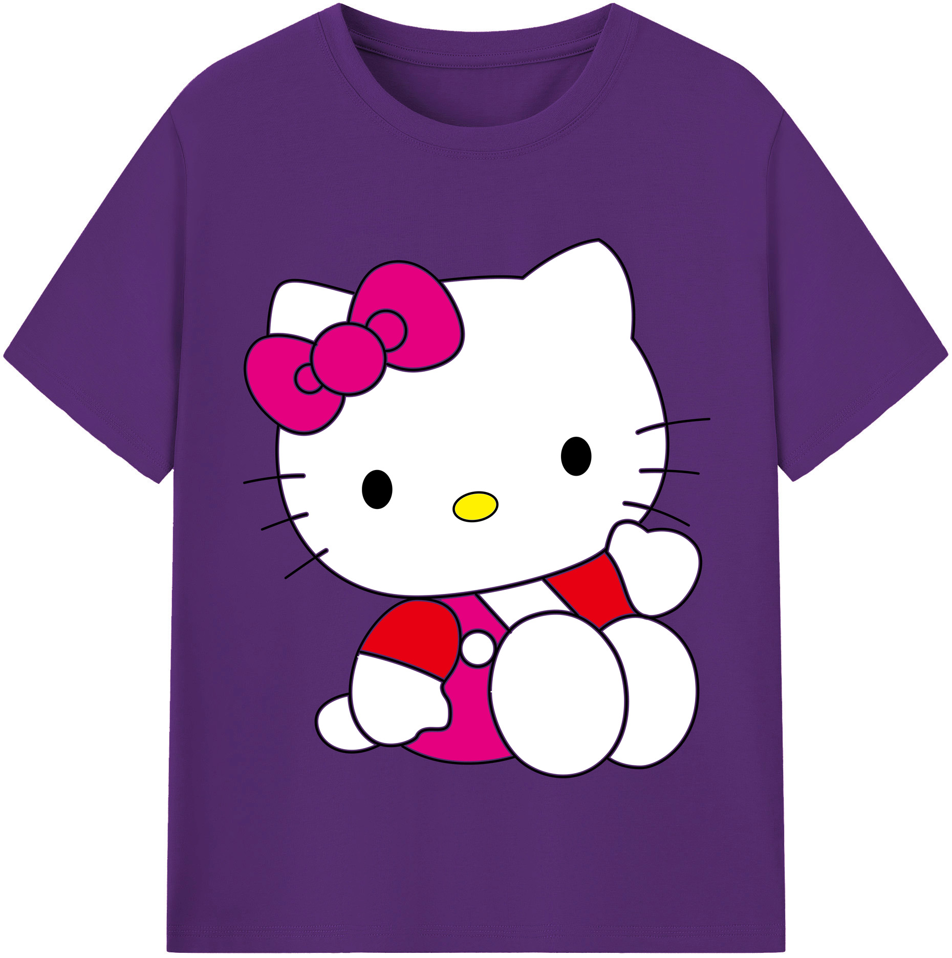 （画像用） Hello Kitty ハローキティ 綿100％半袖Tシャツ（フロントプリント）