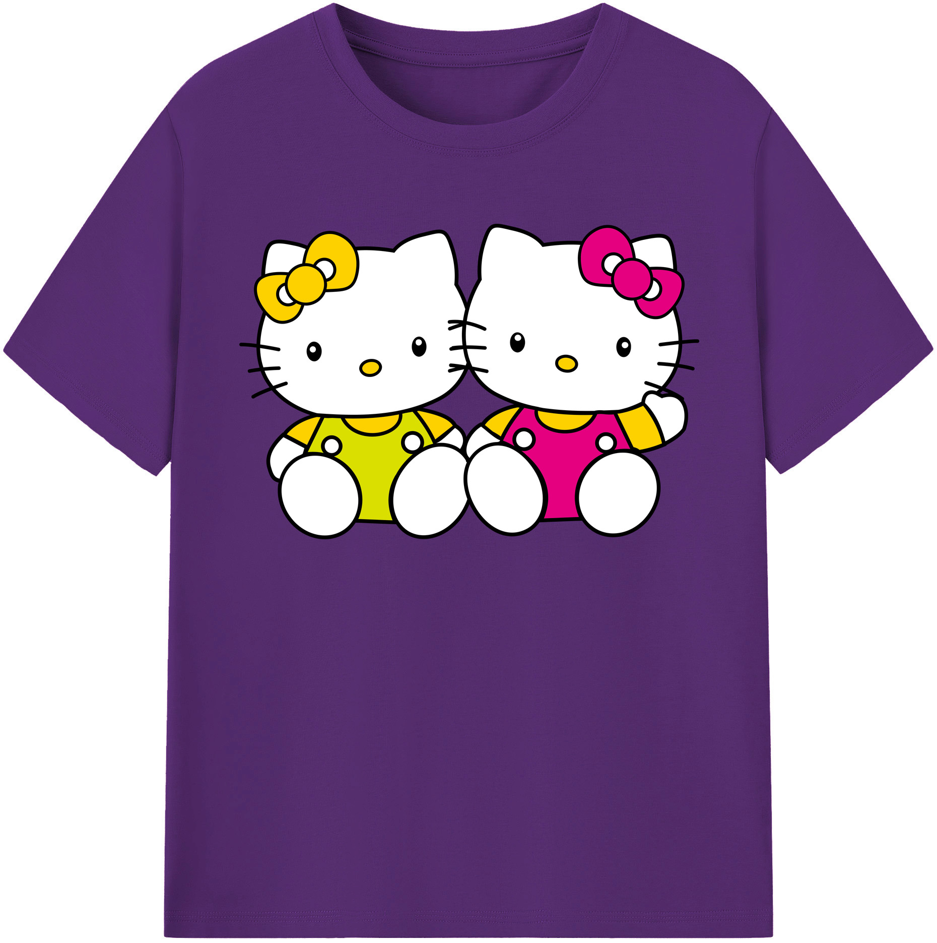 （画像用） Hello Kitty ハローキティ 綿100％半袖Tシャツ（フロントプリント）